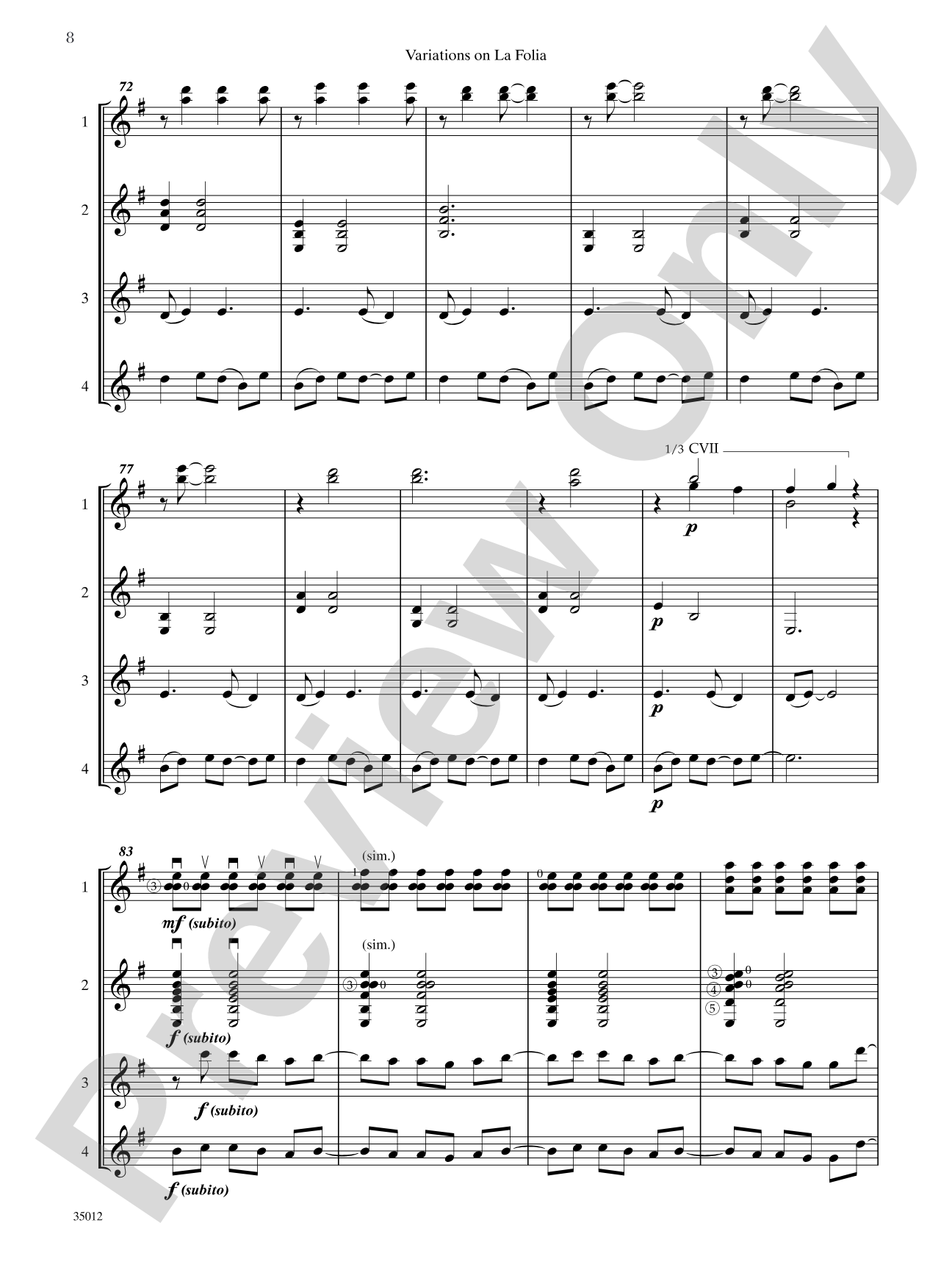 Quartets for Guitar: Three Intermediate Works: Guitar Book
