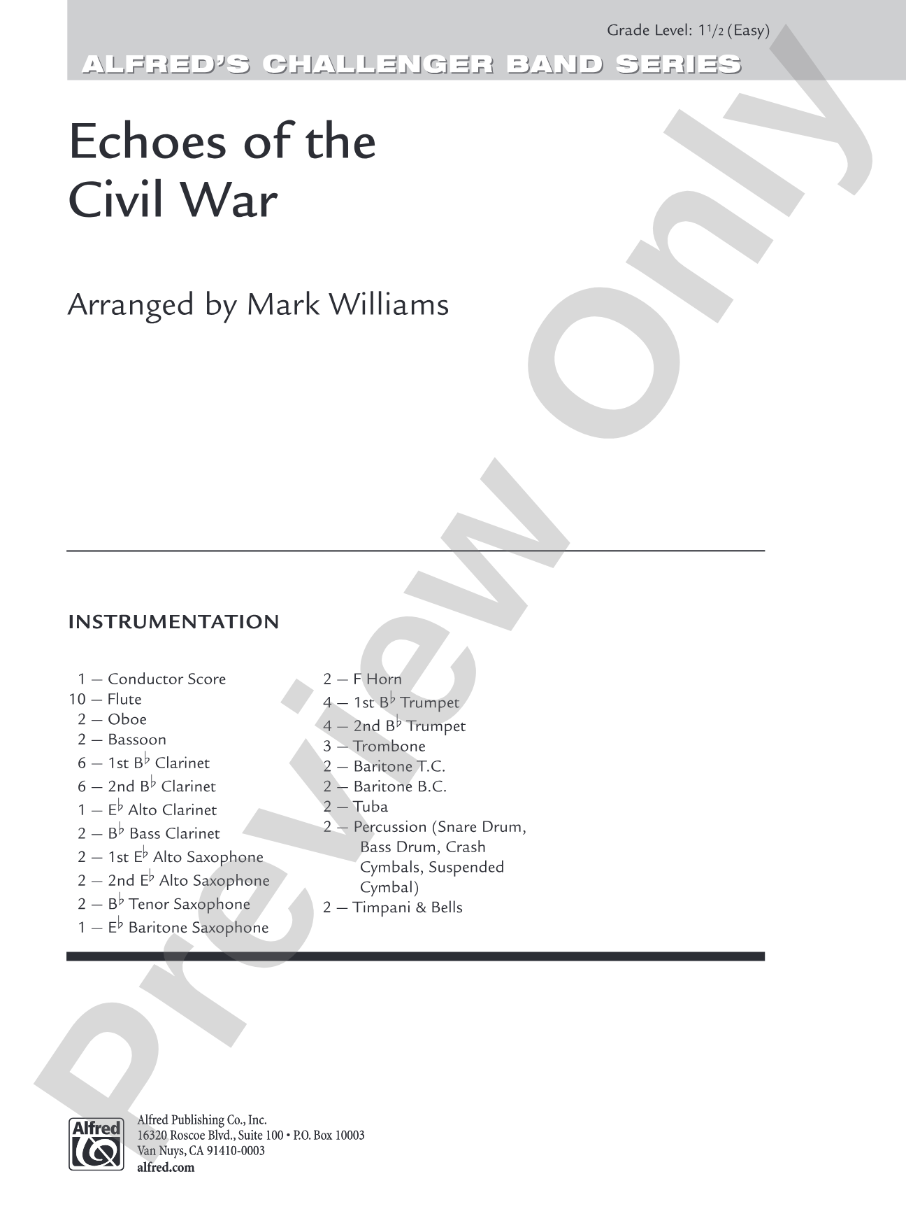 Echoes of the Civil War: Concert Band Conductor Score & Parts