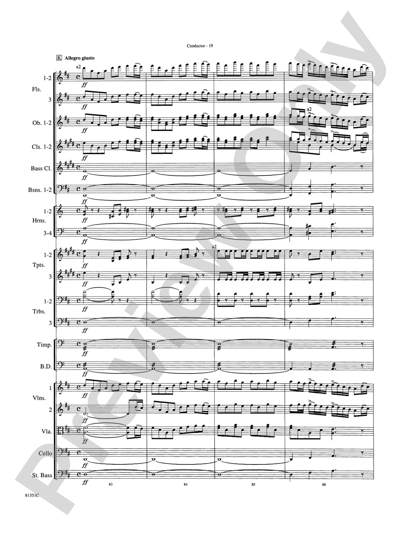 Toccata: Full Orchestra Conductor Score & Parts