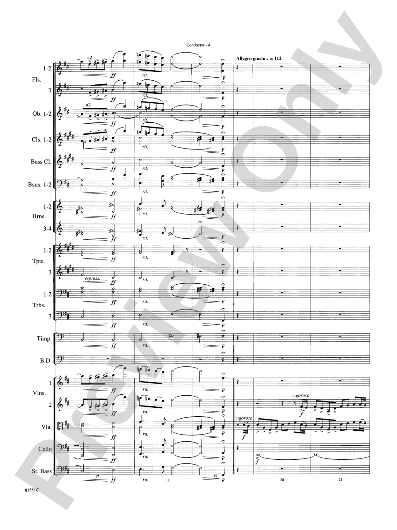 Toccata: Full Orchestra Conductor Score & Parts