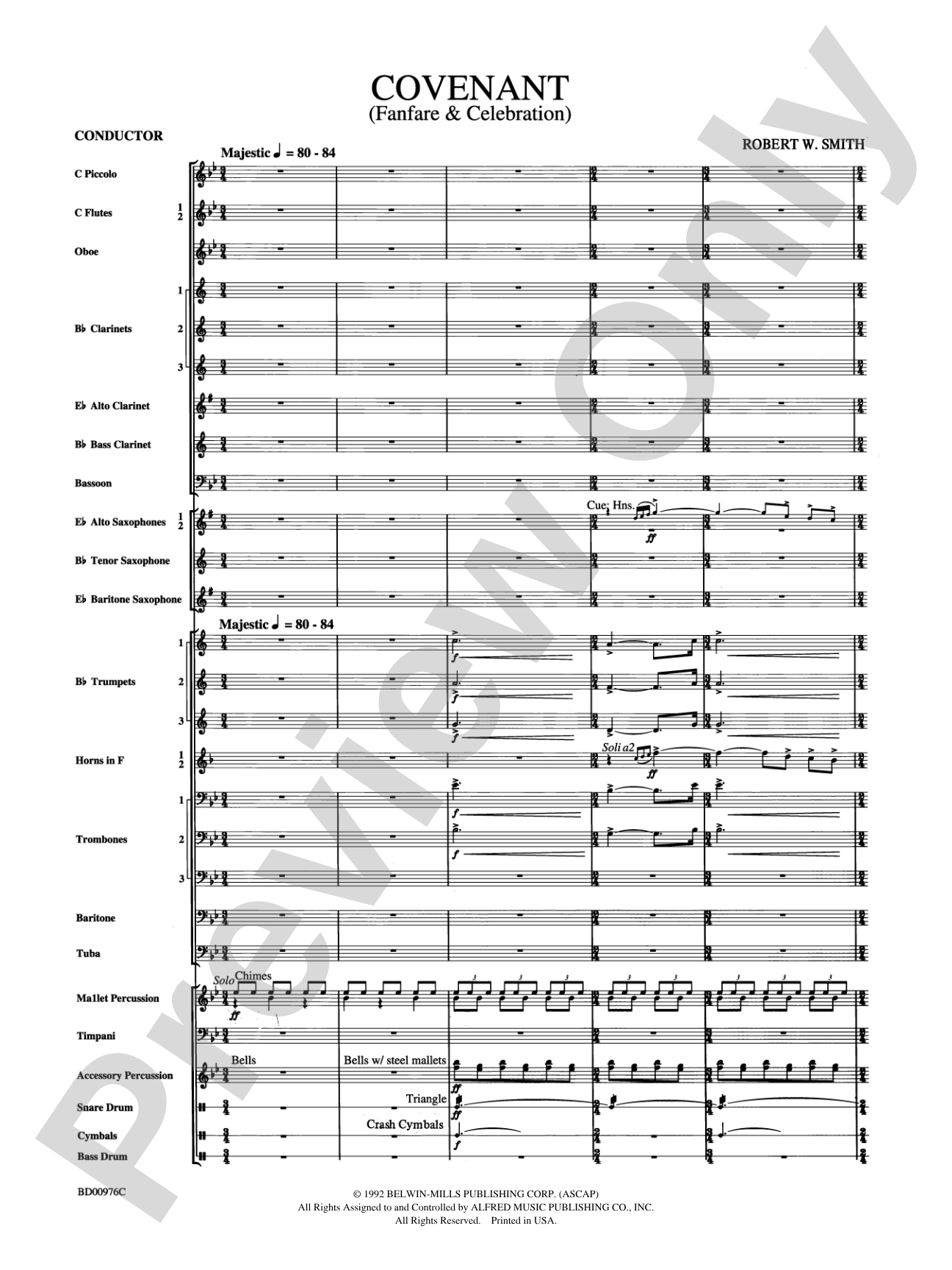 Covenant: Concert Band Conductor Score & Parts