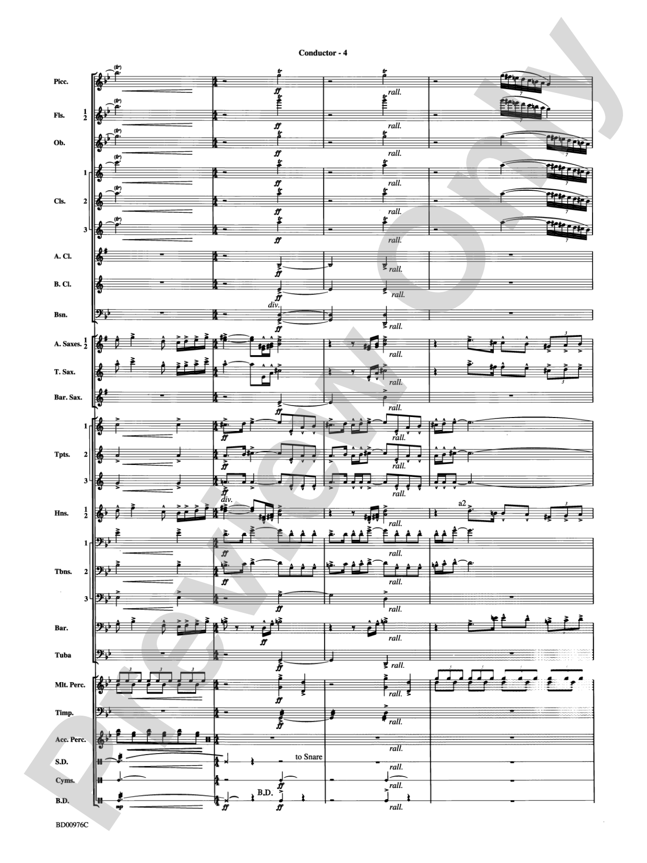 Covenant: Concert Band Conductor Score & Parts