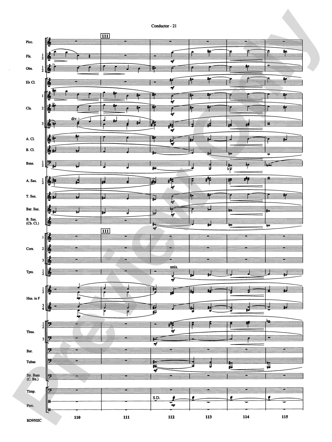 Symphony No. 3 for Band: Score