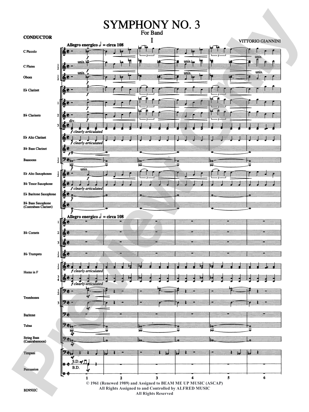 Symphony No. 3 for Band: Score
