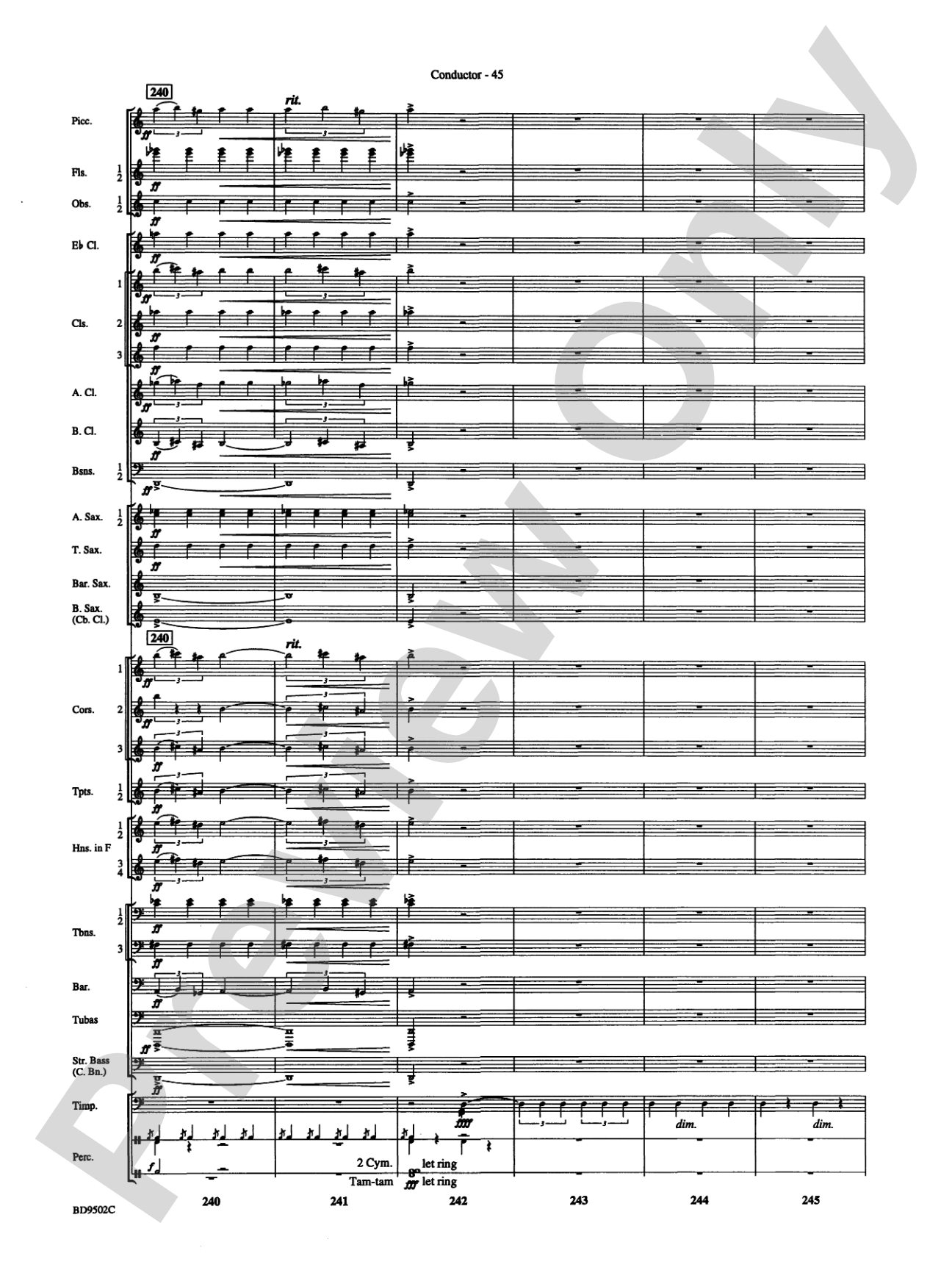 Symphony No. 3 for Band: Score
