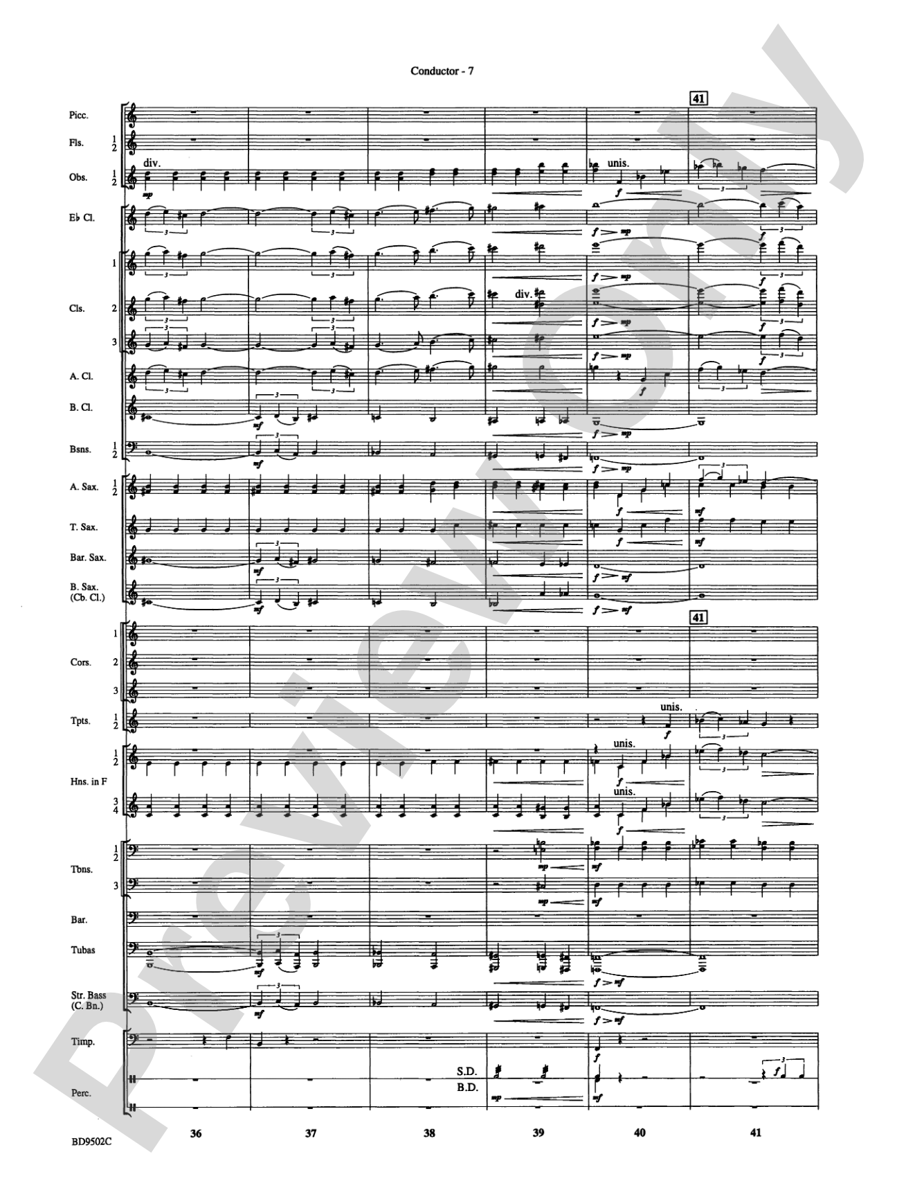 Symphony No. 3 for Band: Score