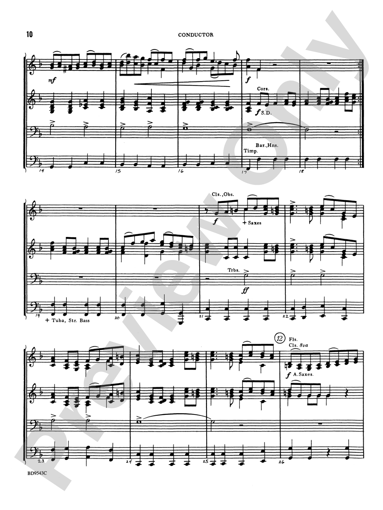 Three Chorale Preludes: Concert Band Conductor Score & Parts