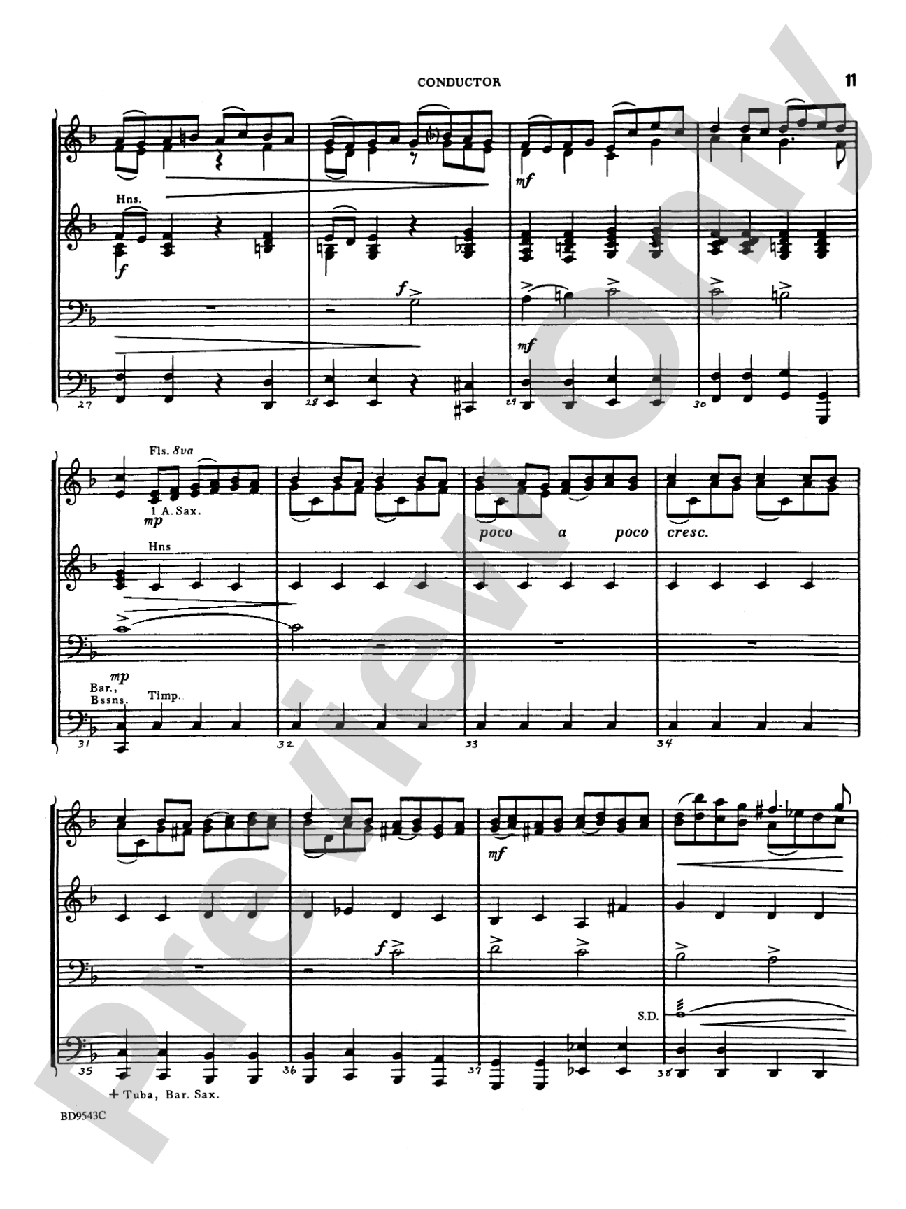 Three Chorale Preludes: Concert Band Conductor Score & Parts