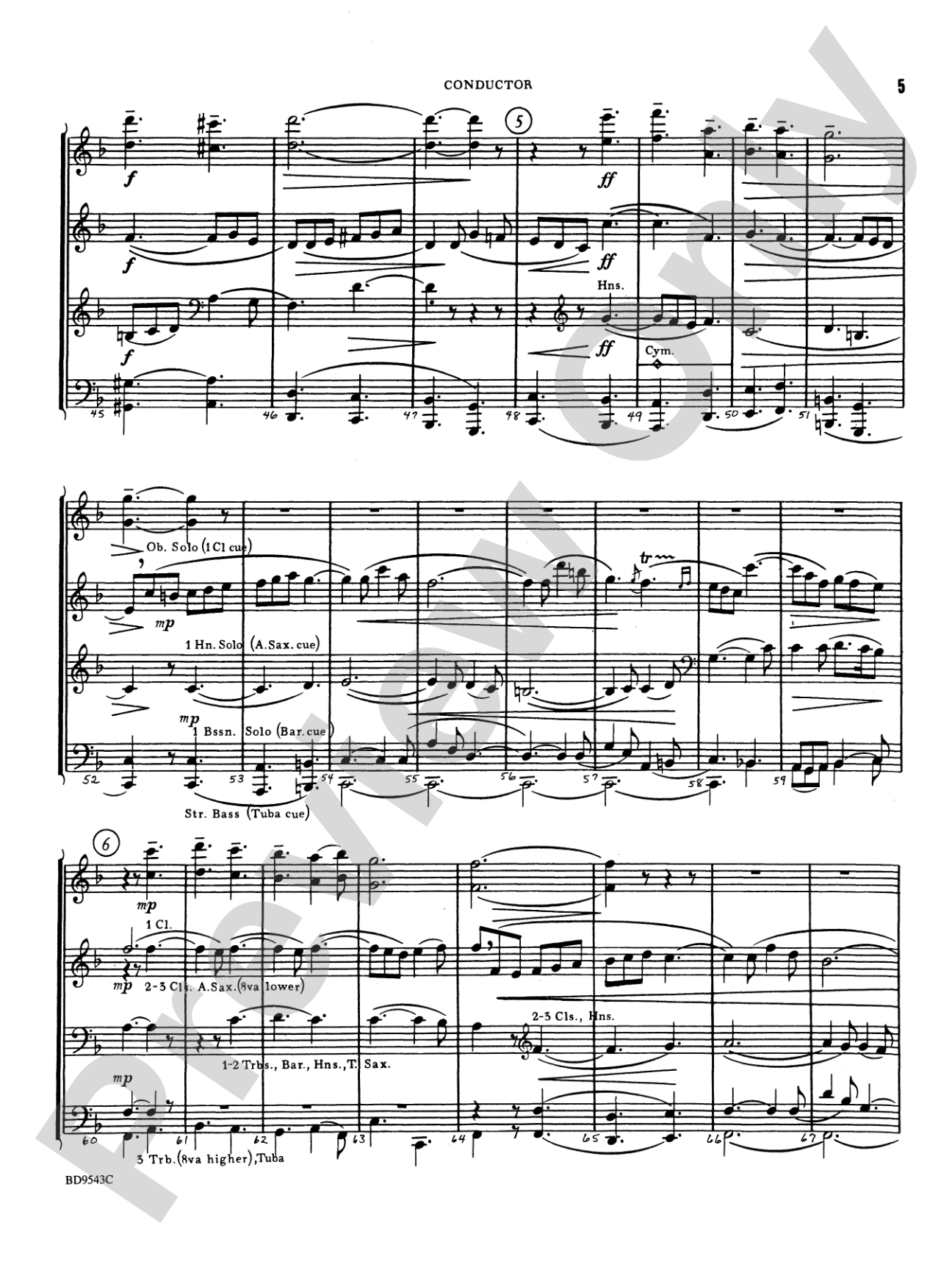 Three Chorale Preludes: Concert Band Conductor Score & Parts