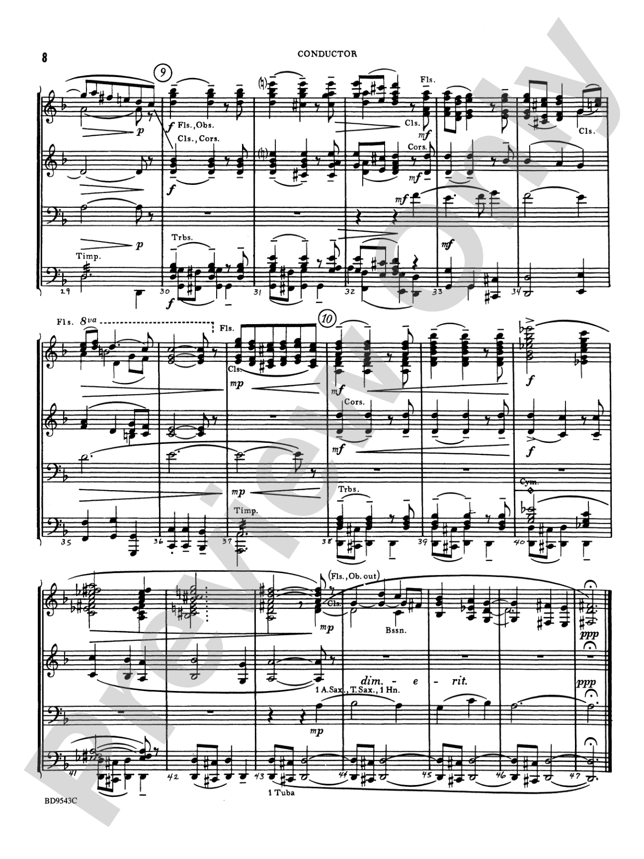 Three Chorale Preludes: Concert Band Conductor Score & Parts