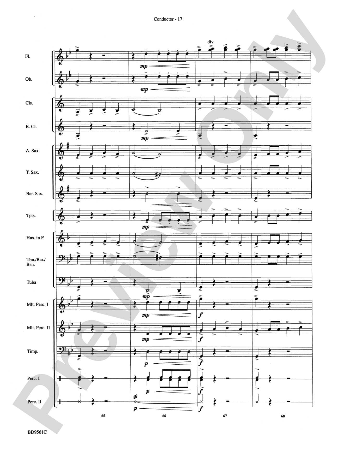 The Tempest: Concert Band Conductor Score & Parts