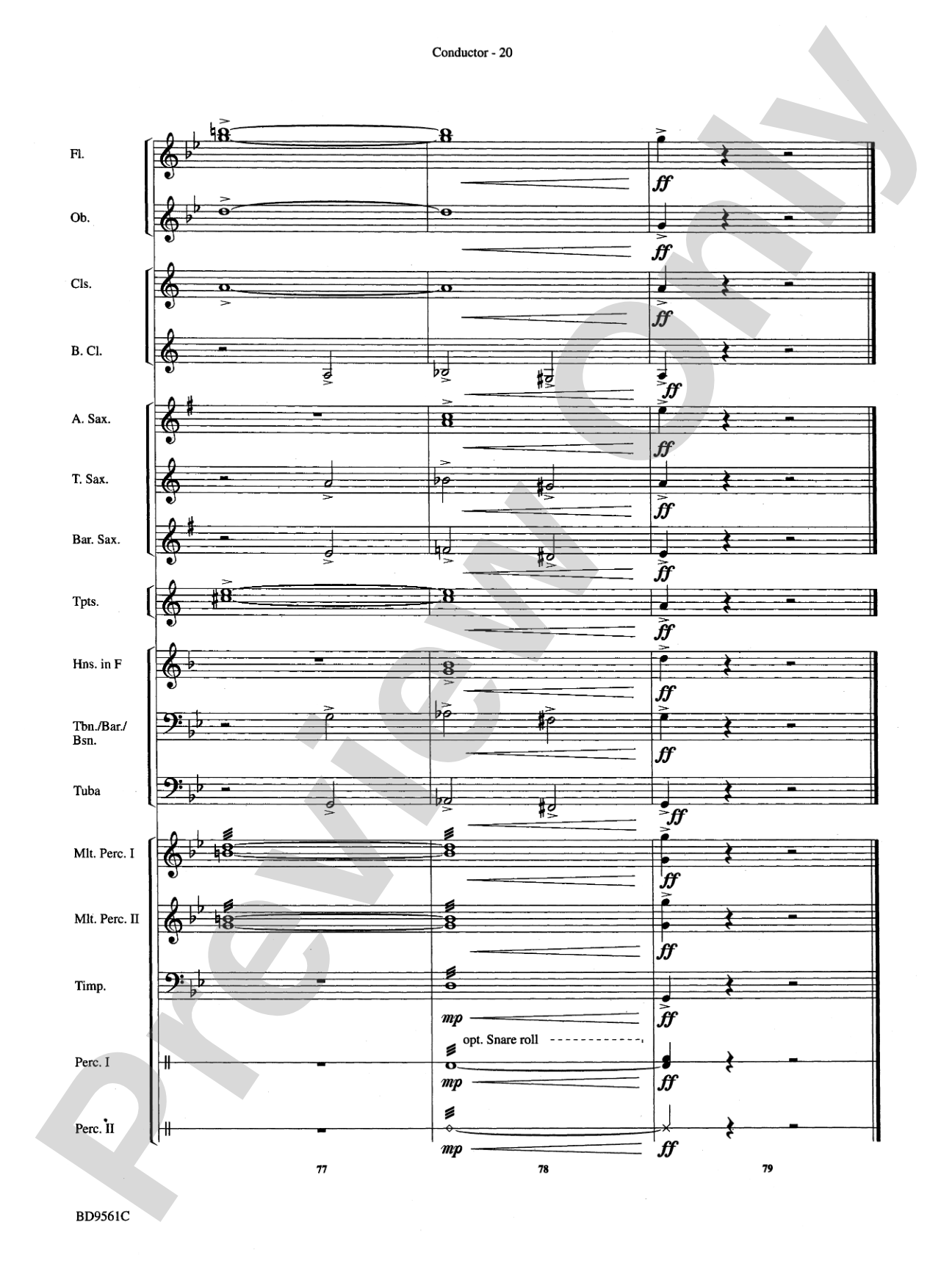 The Tempest: Concert Band Conductor Score & Parts