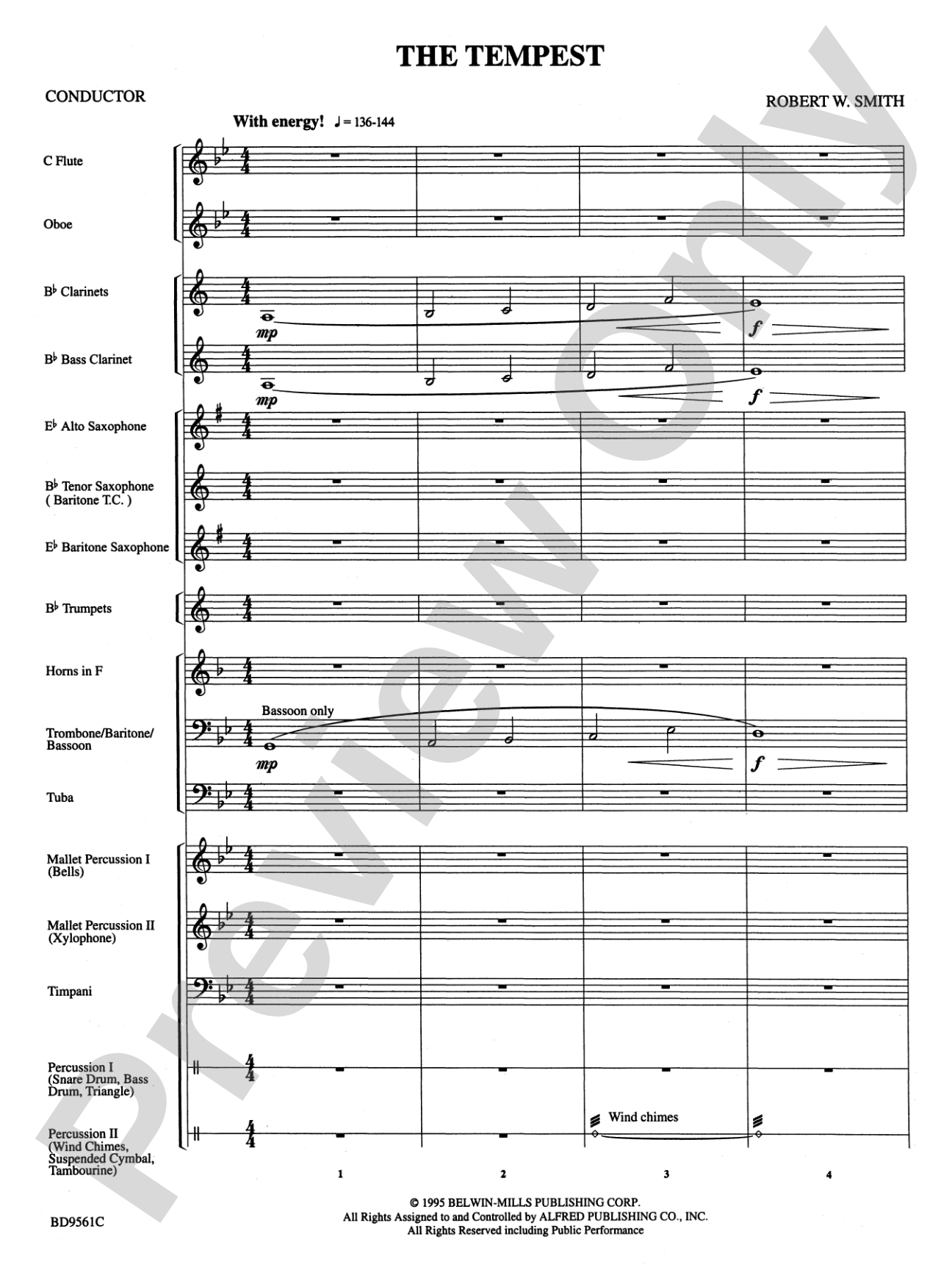 The Tempest: Concert Band Conductor Score & Parts