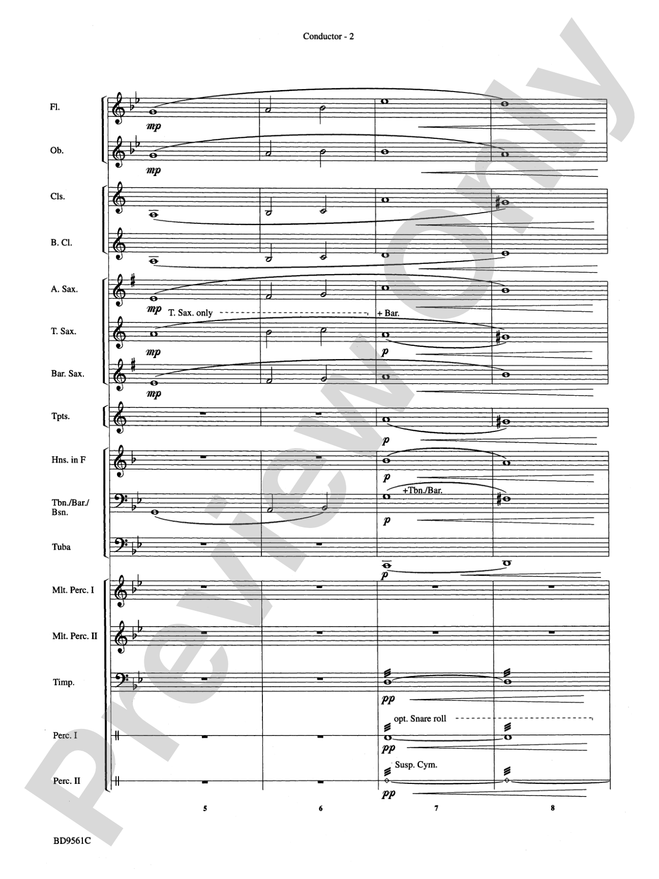 The Tempest: Concert Band Conductor Score & Parts