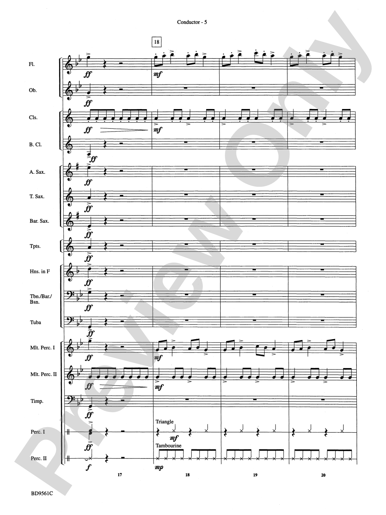 The Tempest: Concert Band Conductor Score & Parts