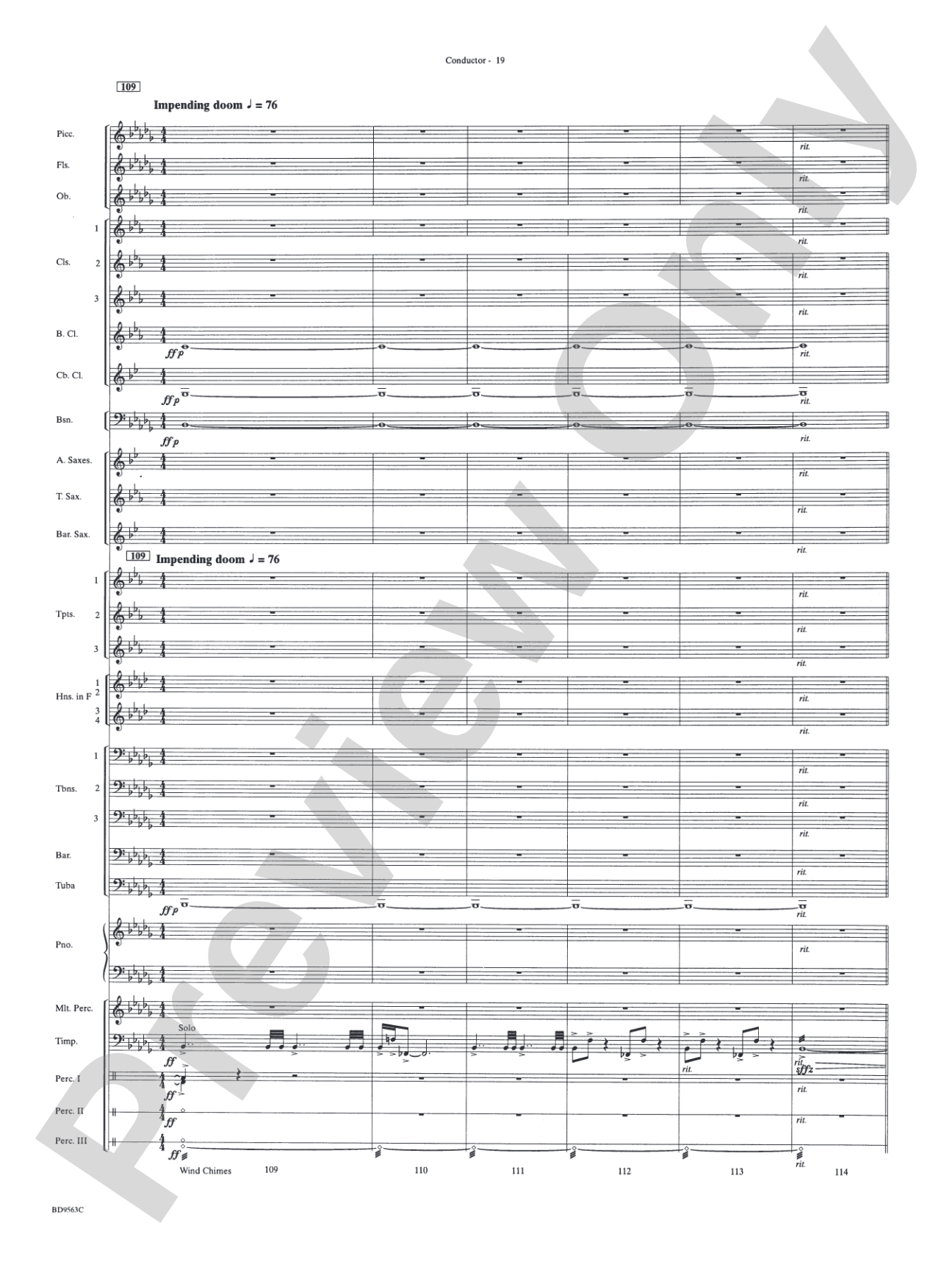 The Inferno: Concert Band Conductor Score & Parts