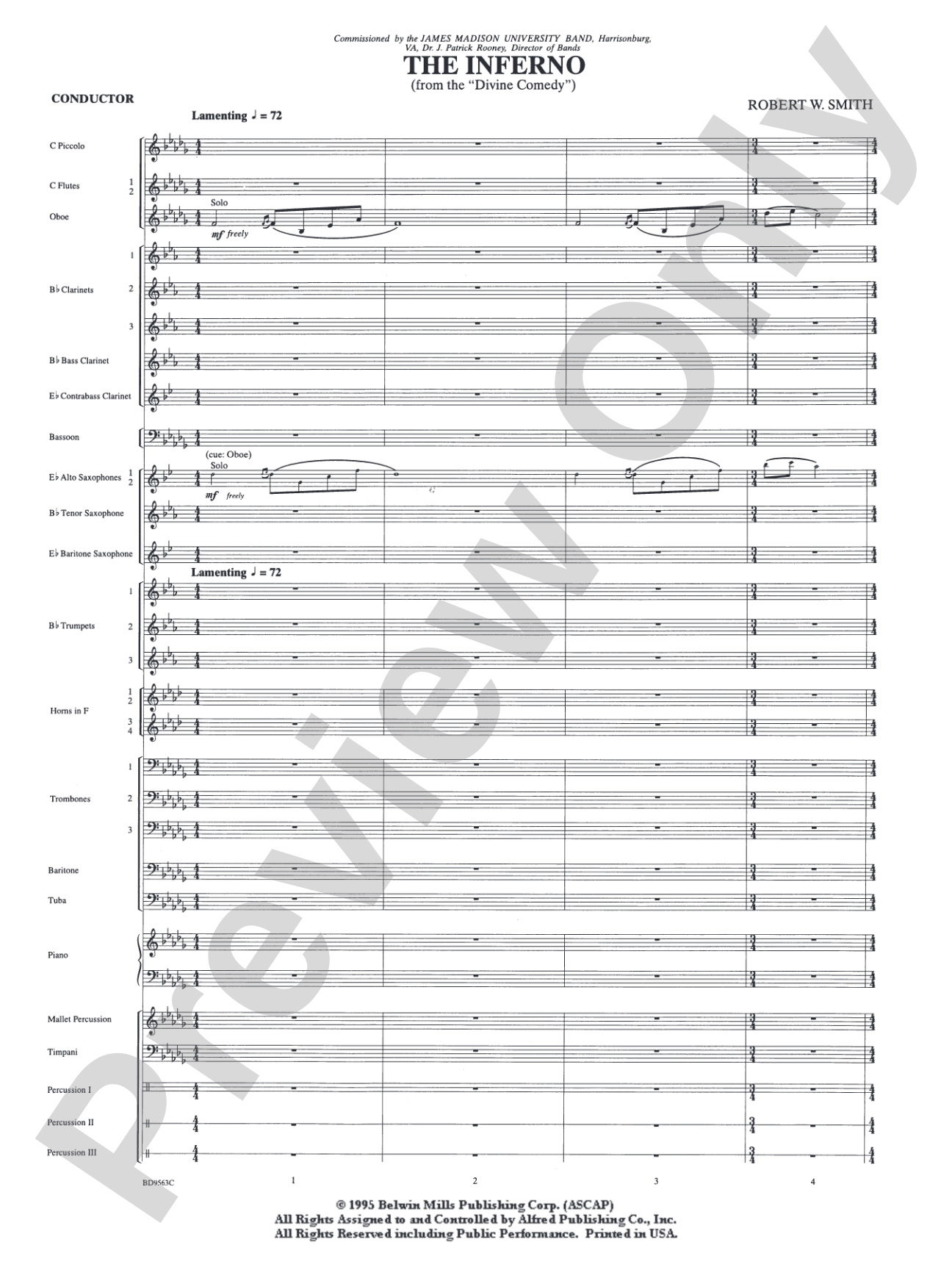 The Inferno: Concert Band Conductor Score & Parts