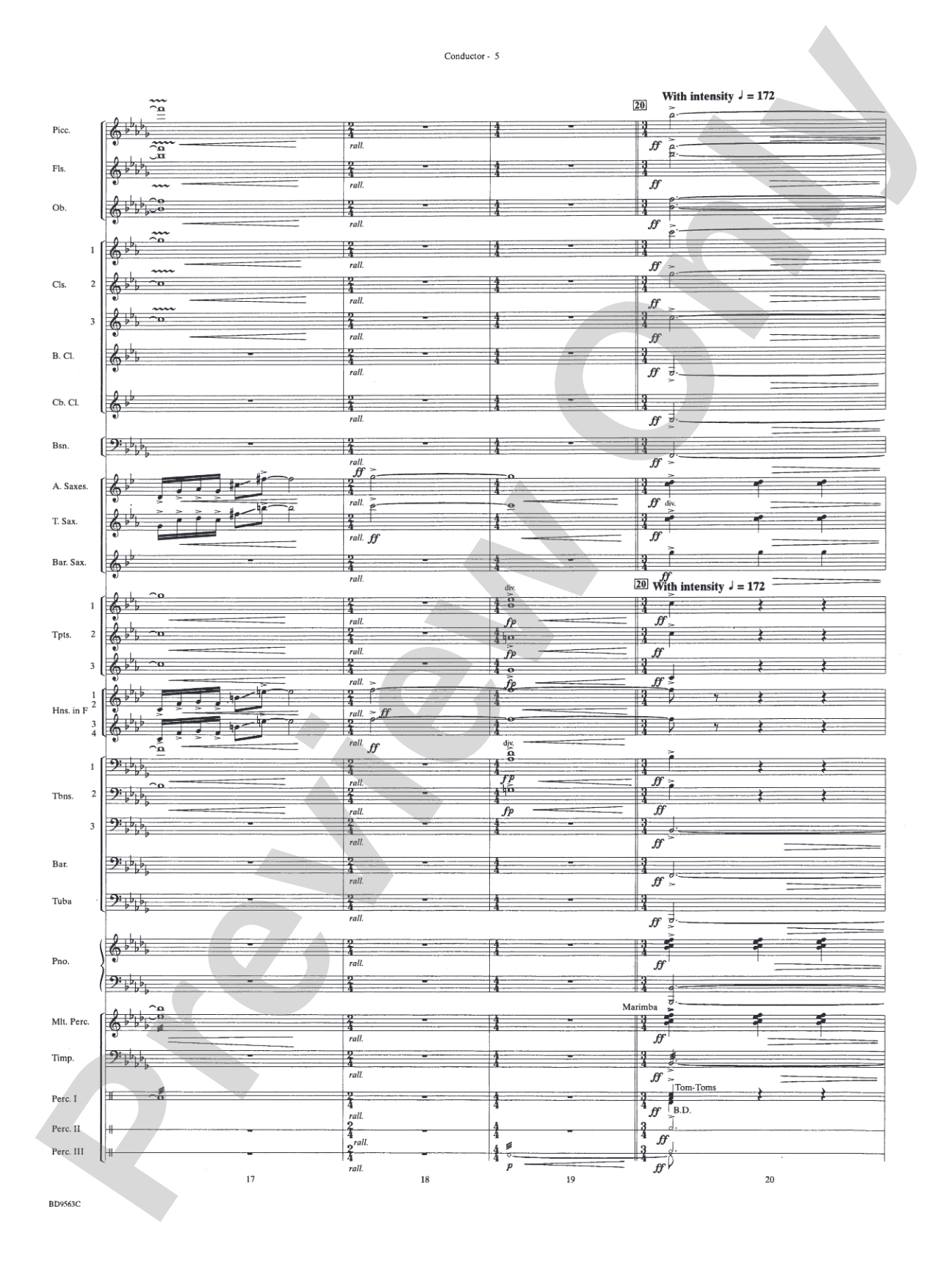 The Inferno: Concert Band Conductor Score & Parts