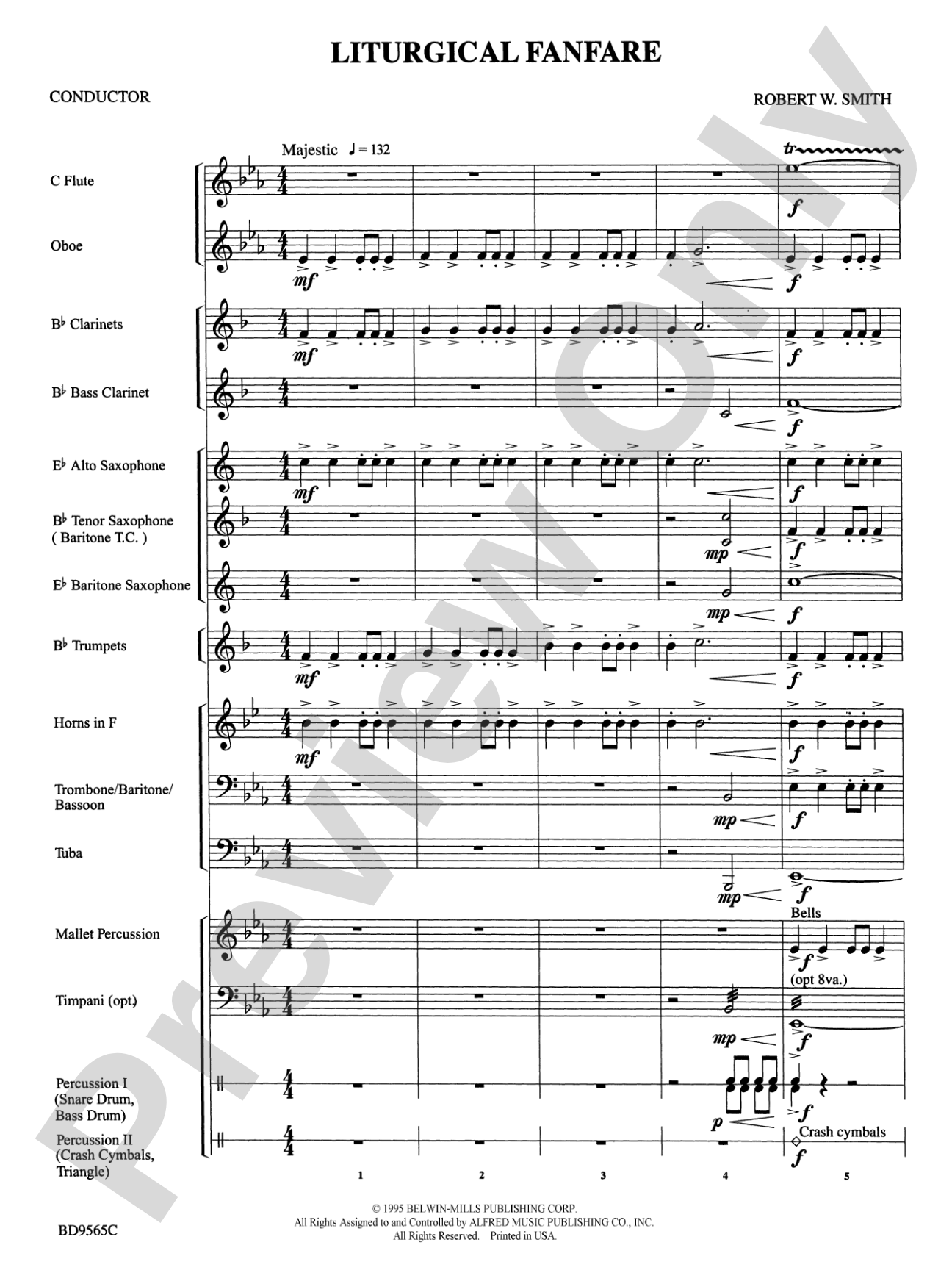 Liturgical Fanfare: Concert Band Conductor Score & Parts