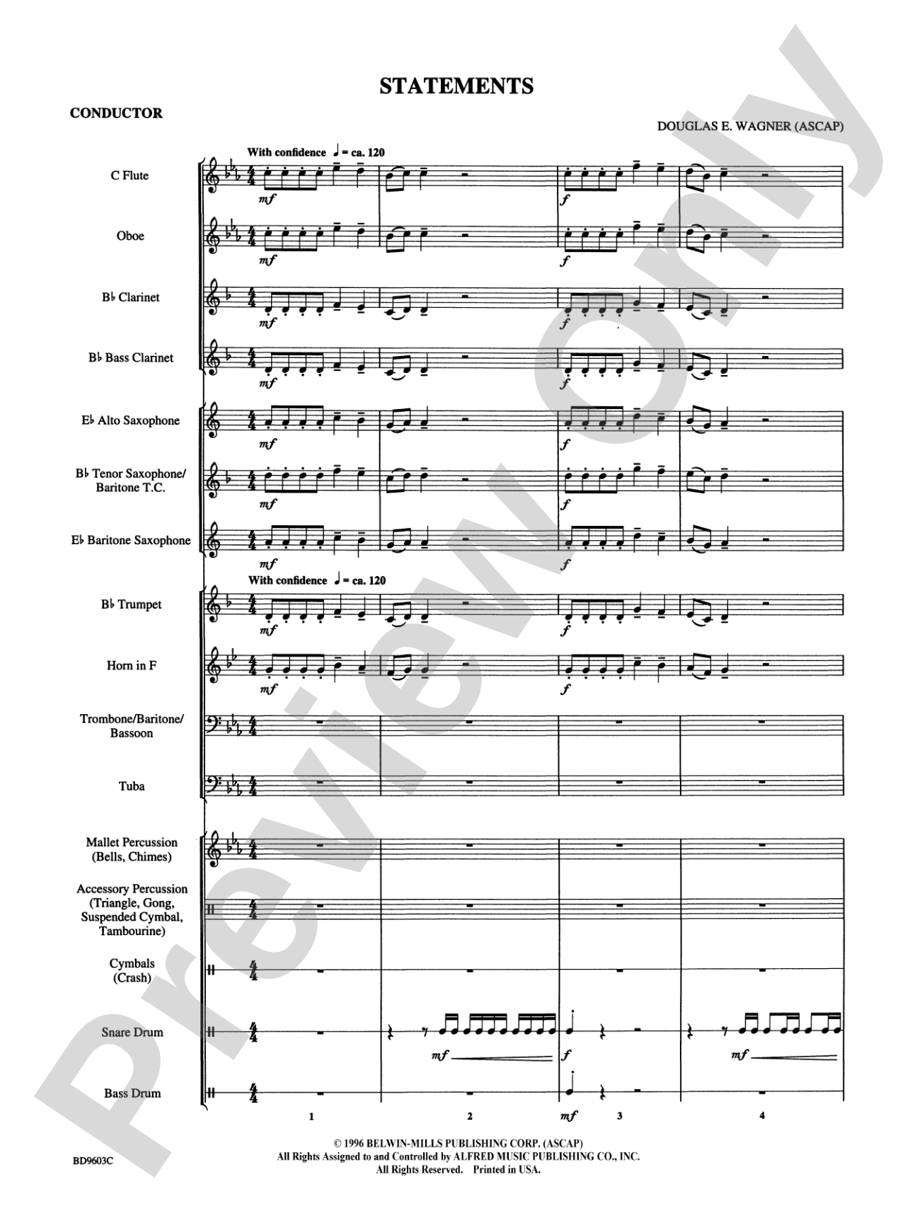 Statements: Concert Band Conductor Score & Parts