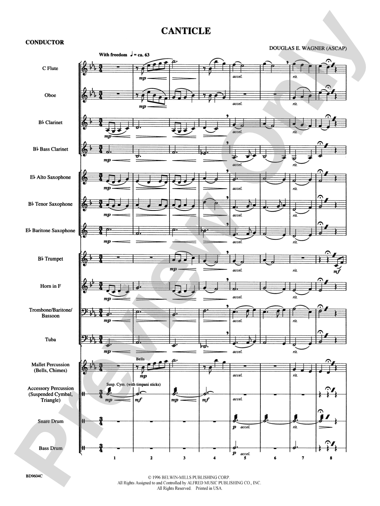 Canticle: Concert Band Conductor Score & Parts