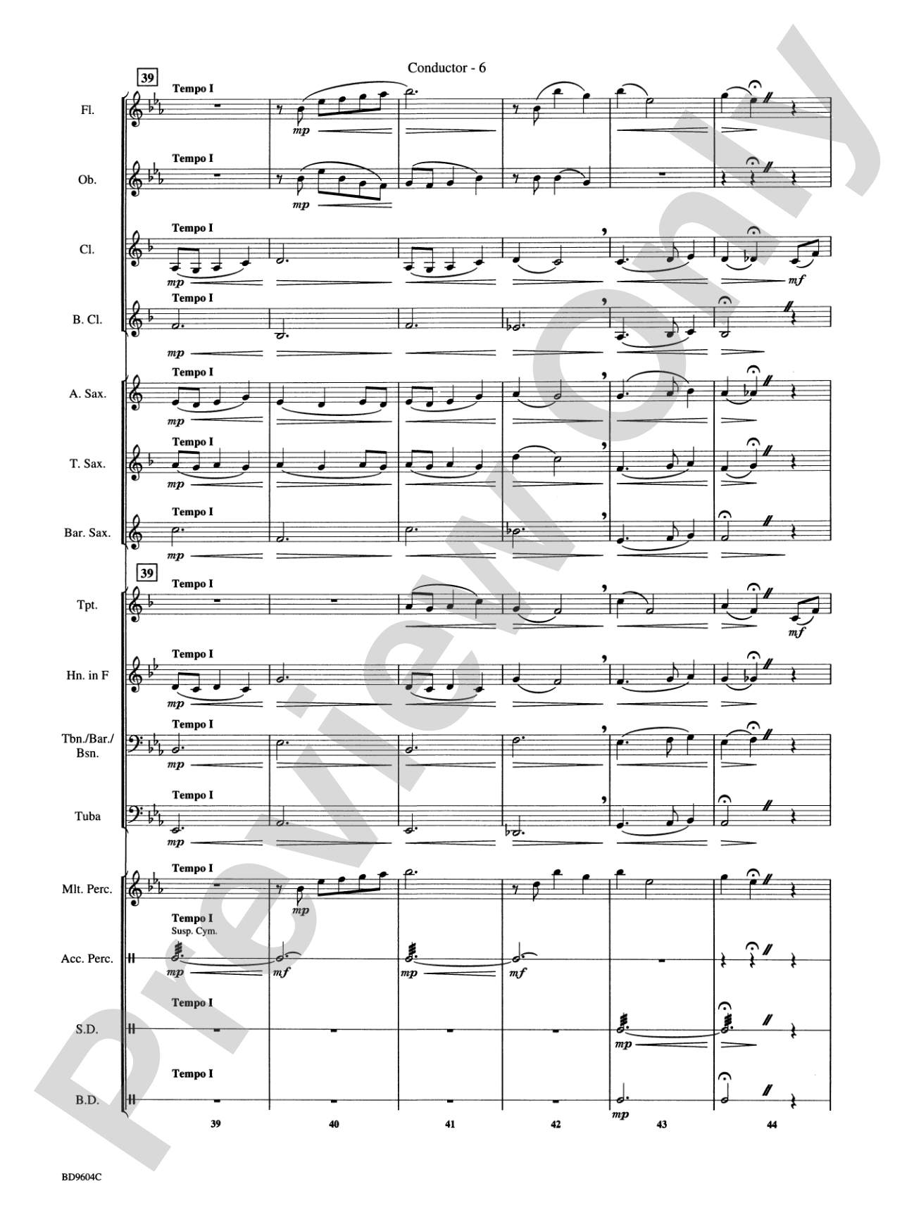 Canticle: Concert Band Conductor Score & Parts