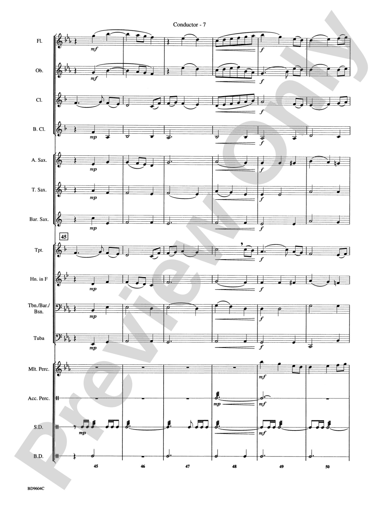 Canticle: Concert Band Conductor Score & Parts