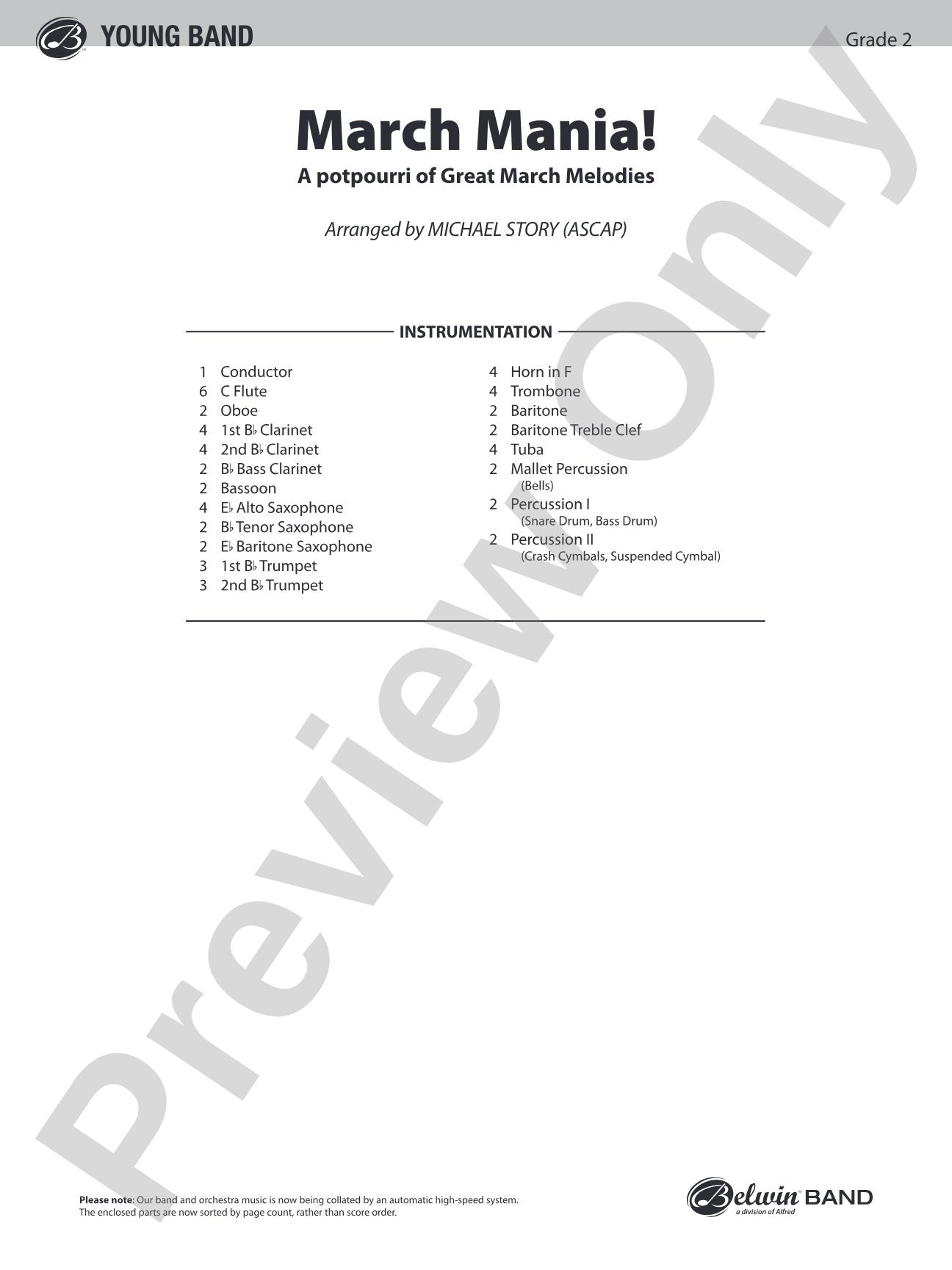 March Mania! (A Potpourri of Great March Melodies): Concert Band Conductor Score & Parts