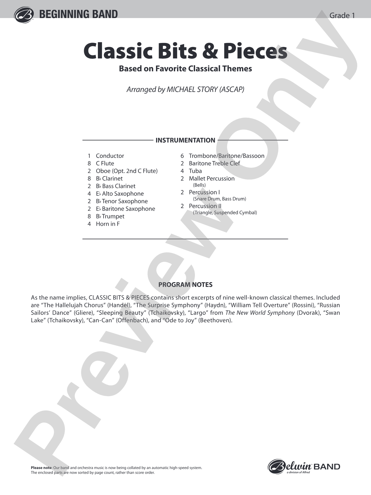 Classic Bits & Pieces (based on Favorite Classic Themes): Score