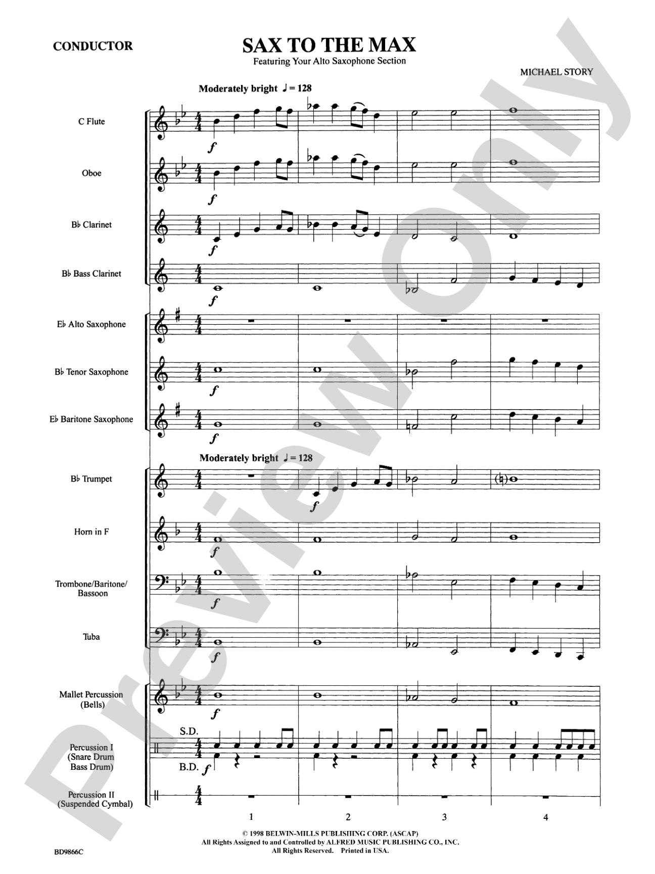 Sax to the Max (featuring your Alto Saxophone Section): Concert Band Conductor Score & Parts