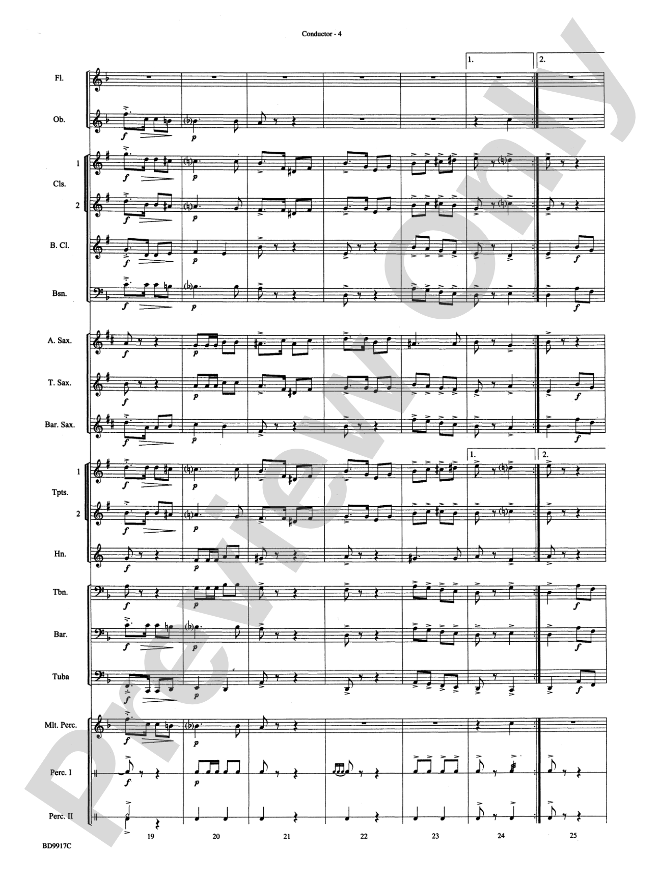 Barnum and Bailey's Favorite: Concert Band Conductor Score & Parts