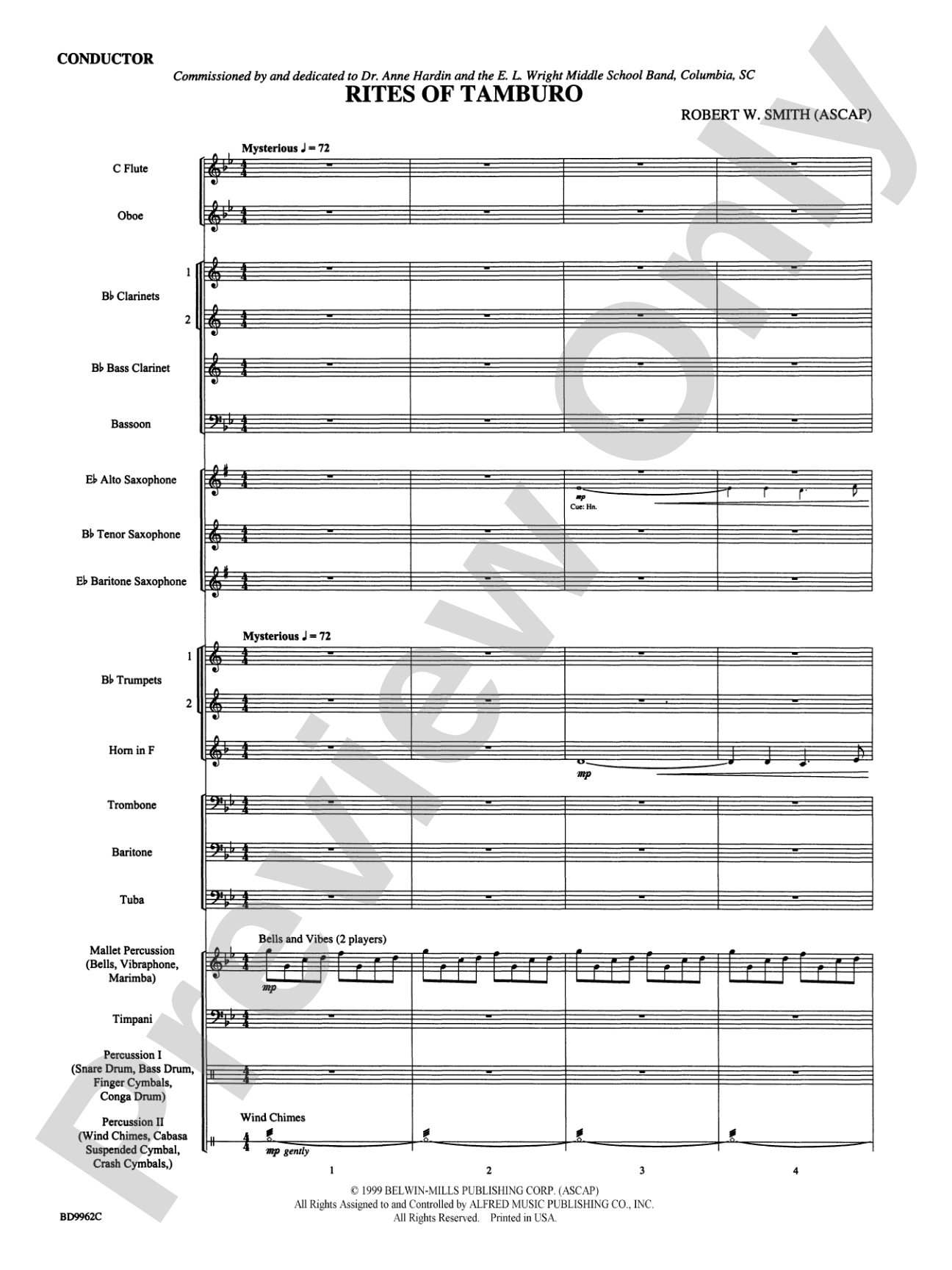 Rites of Tamburo: Concert Band Conductor Score & Parts