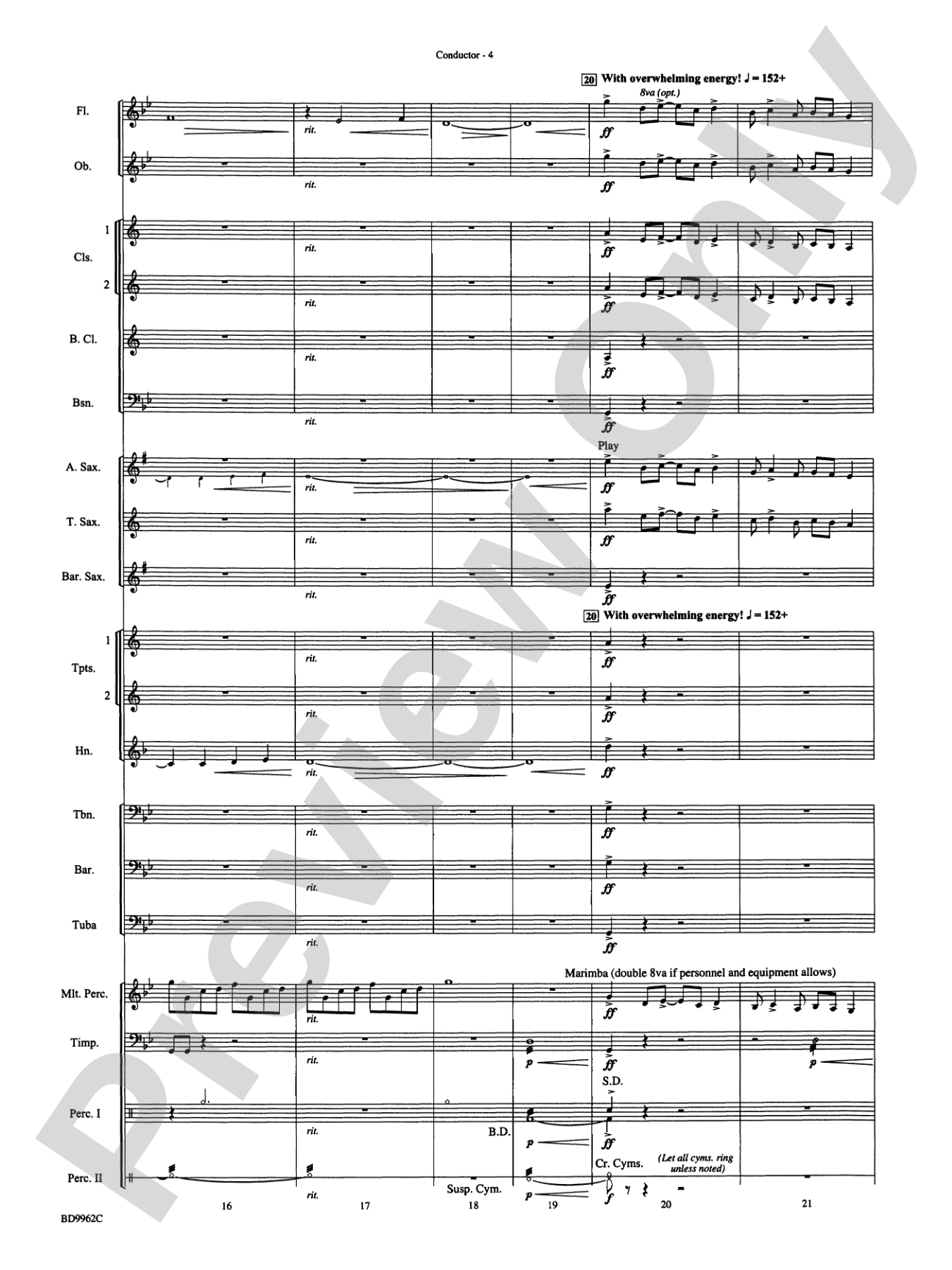 Rites of Tamburo: Concert Band Conductor Score & Parts
