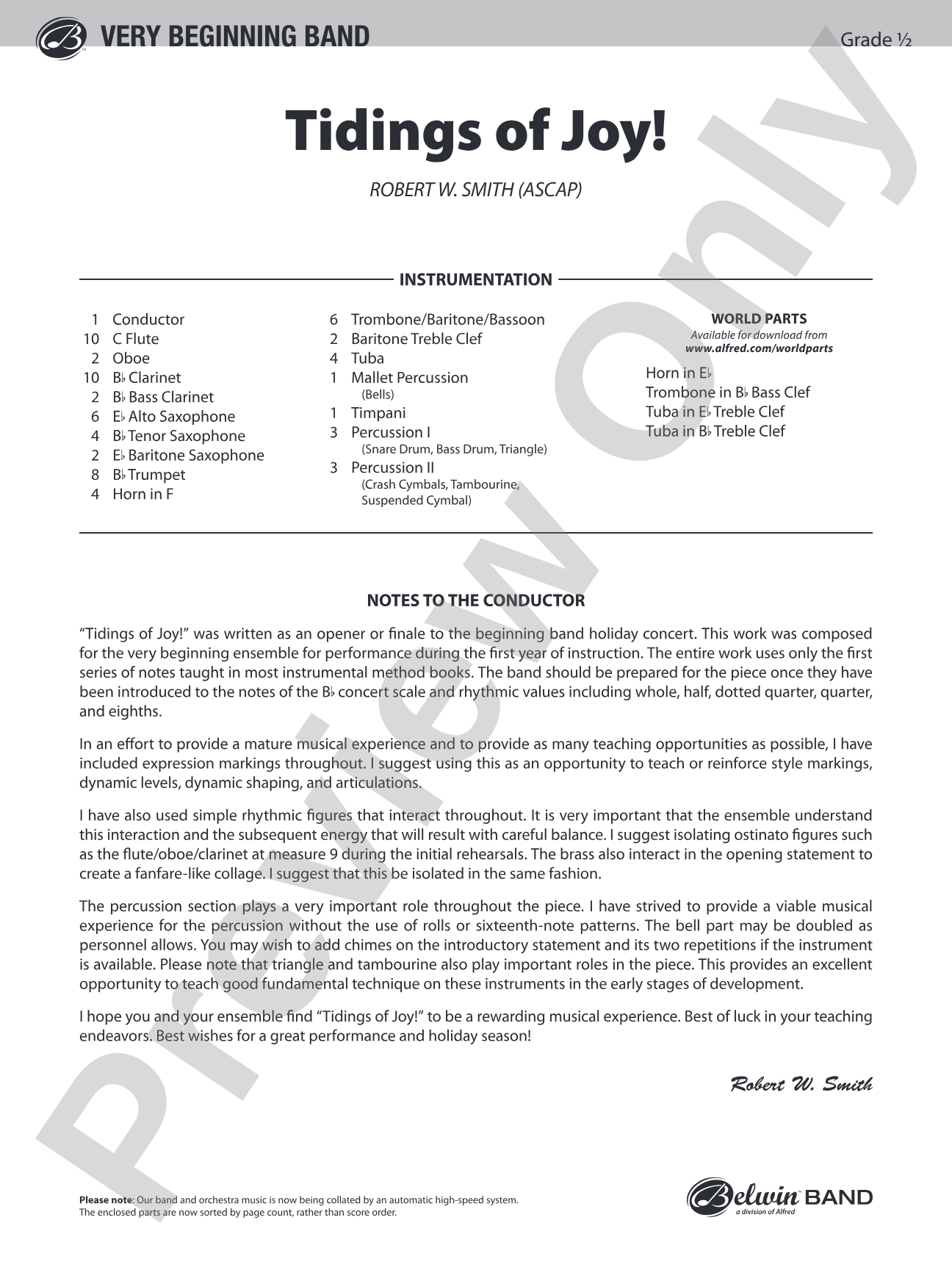 Tidings of Joy!: Concert Band Conductor Score & Parts