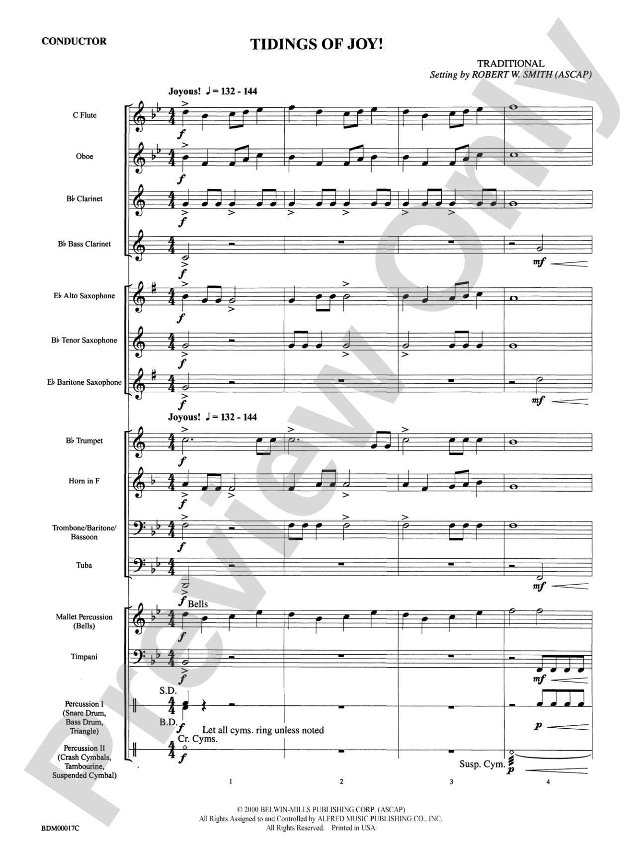 Tidings of Joy!: Concert Band Conductor Score & Parts