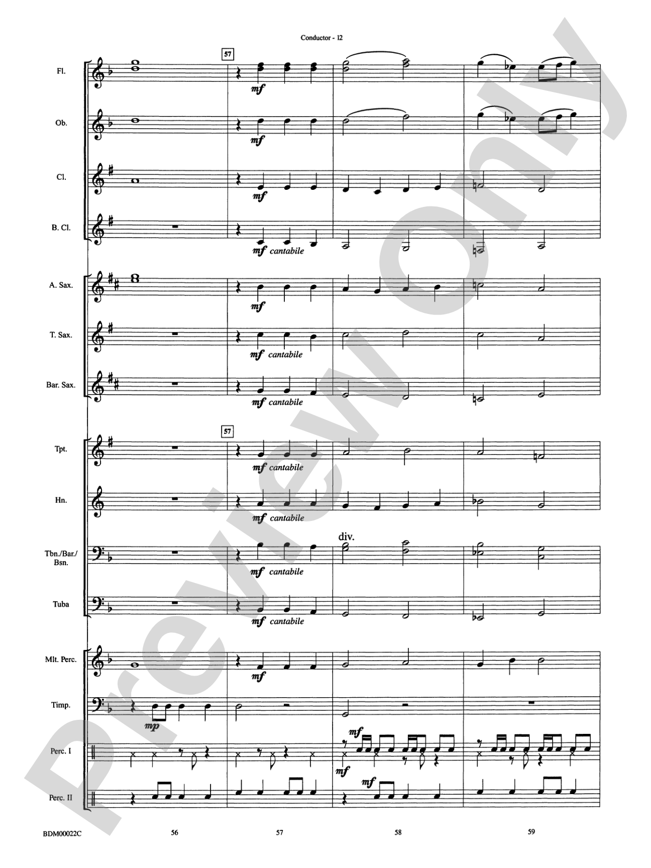 Ancient Moon: Concert Band Conductor Score & Parts