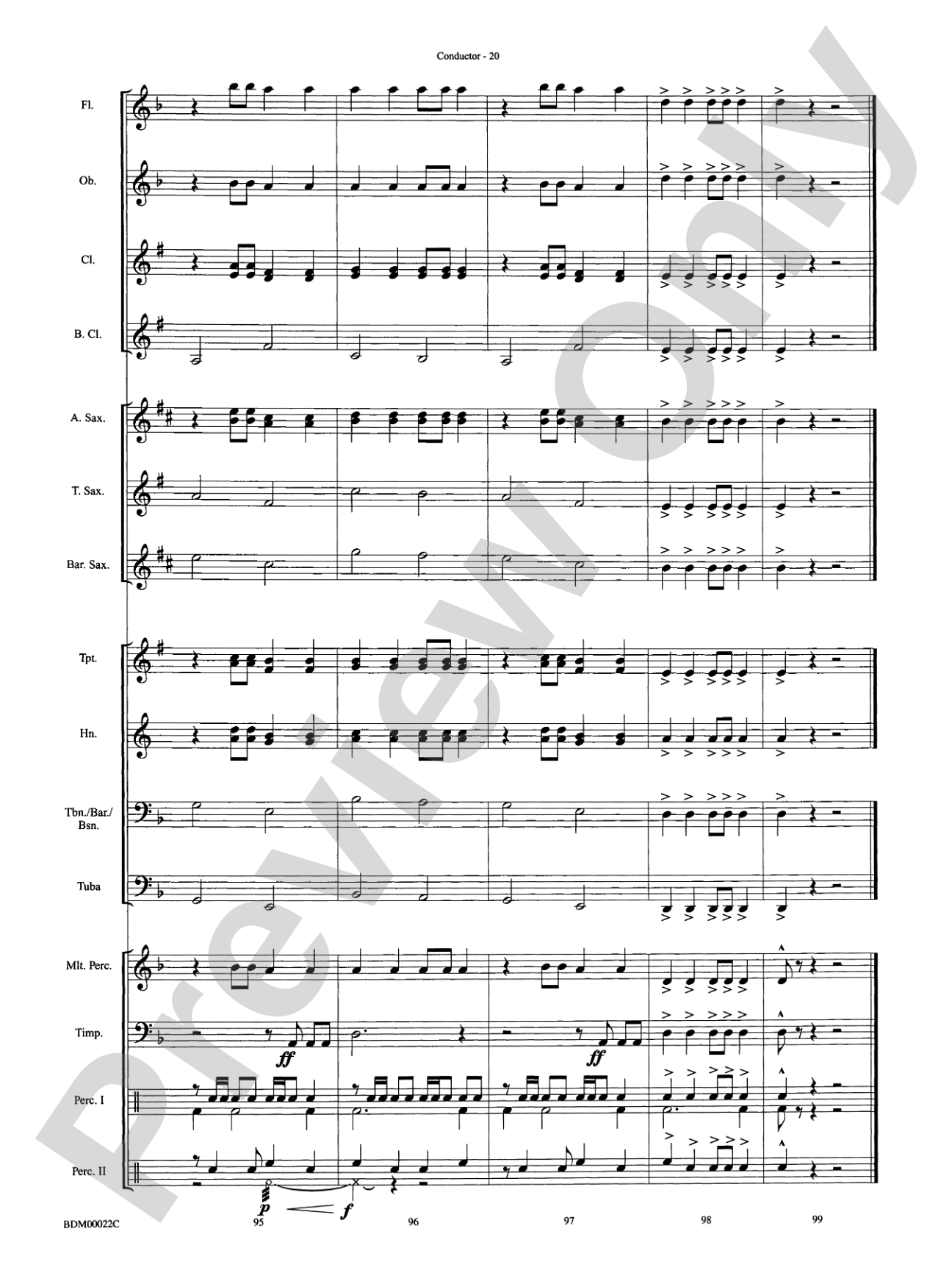 Ancient Moon: Concert Band Conductor Score & Parts
