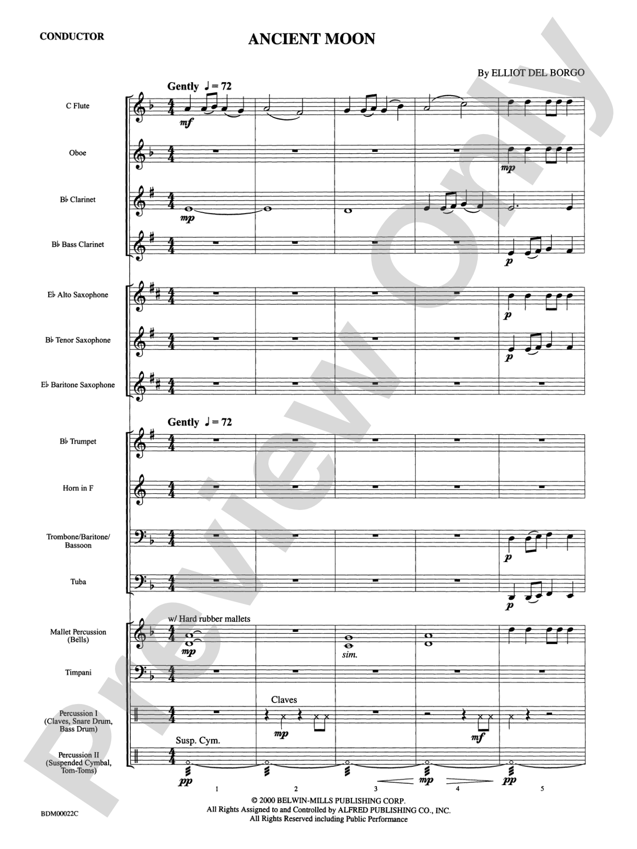 Ancient Moon: Concert Band Conductor Score & Parts