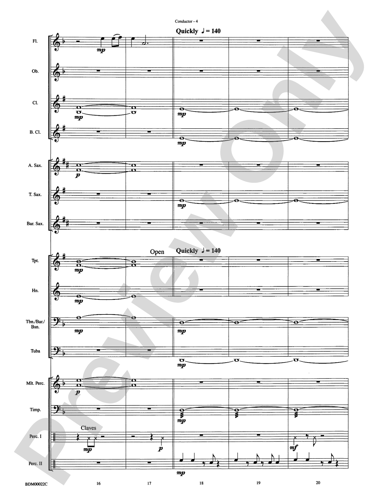 Ancient Moon: Concert Band Conductor Score & Parts