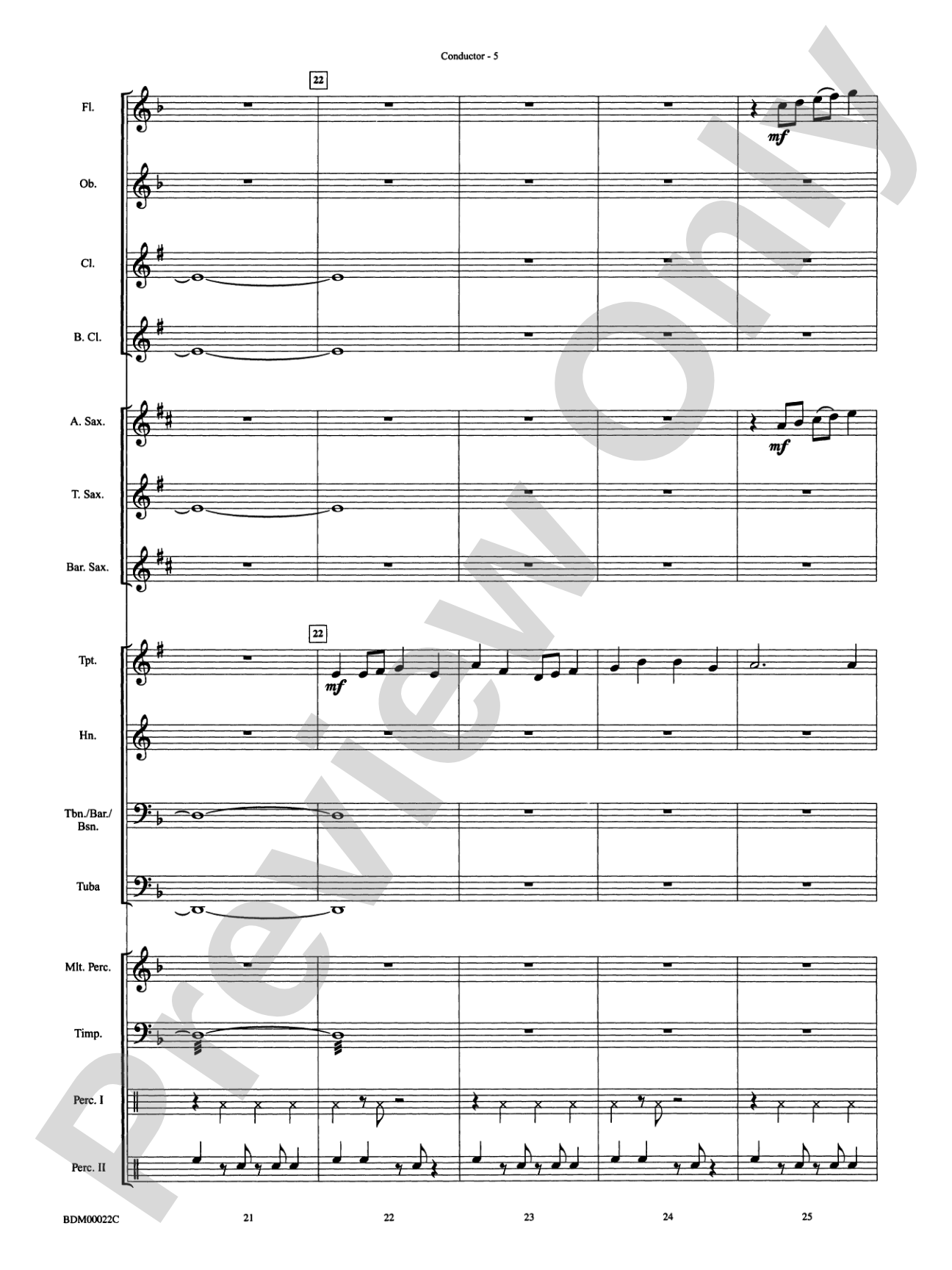 Ancient Moon: Concert Band Conductor Score & Parts