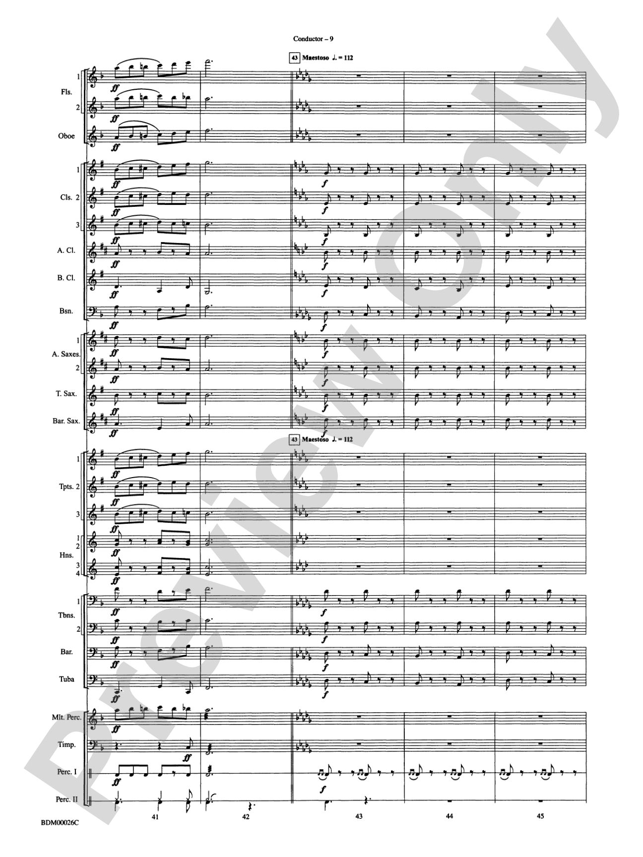 Wings and Shield: Concert Band Conductor Score & Parts