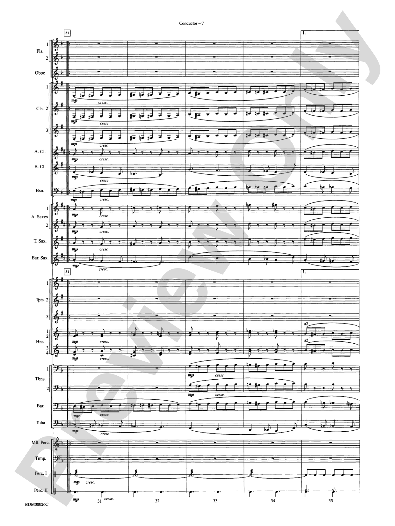 Wings and Shield: Concert Band Conductor Score & Parts