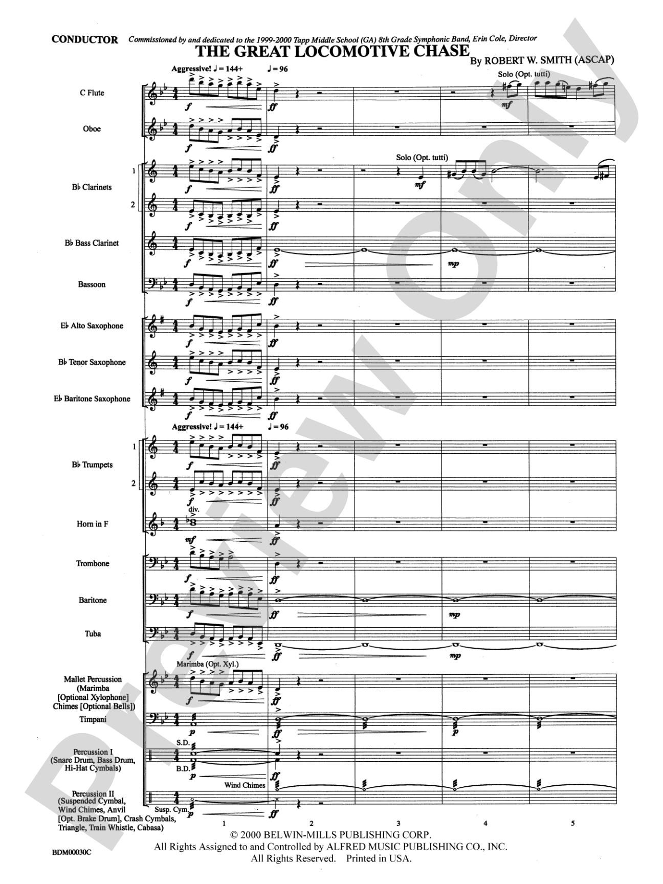 The Great Locomotive Chase: Concert Band Conductor Score & Parts