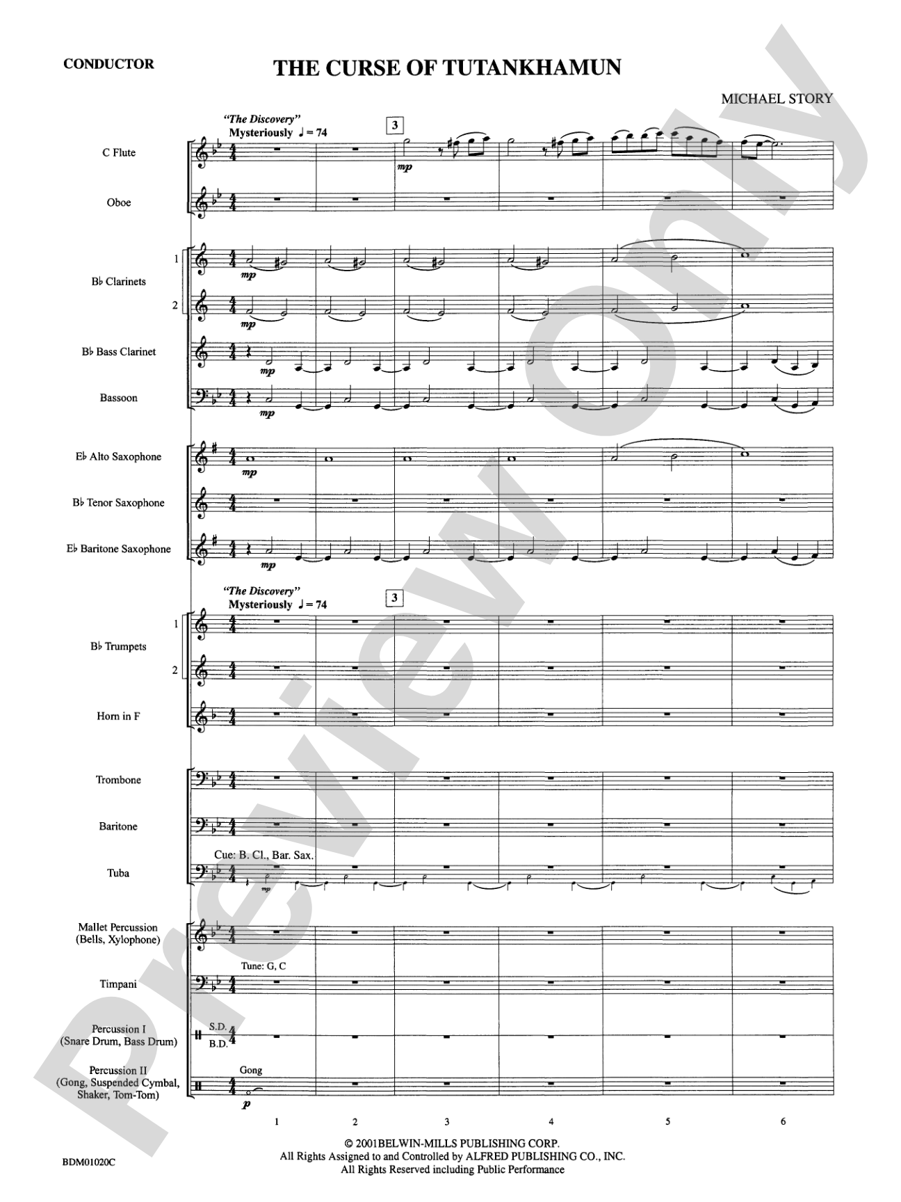 The Curse of Tutankhamun: Concert Band Conductor Score & Parts