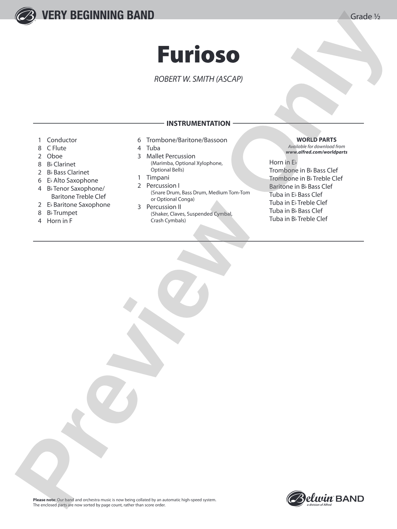 Furioso: Concert Band Conductor Score & Parts