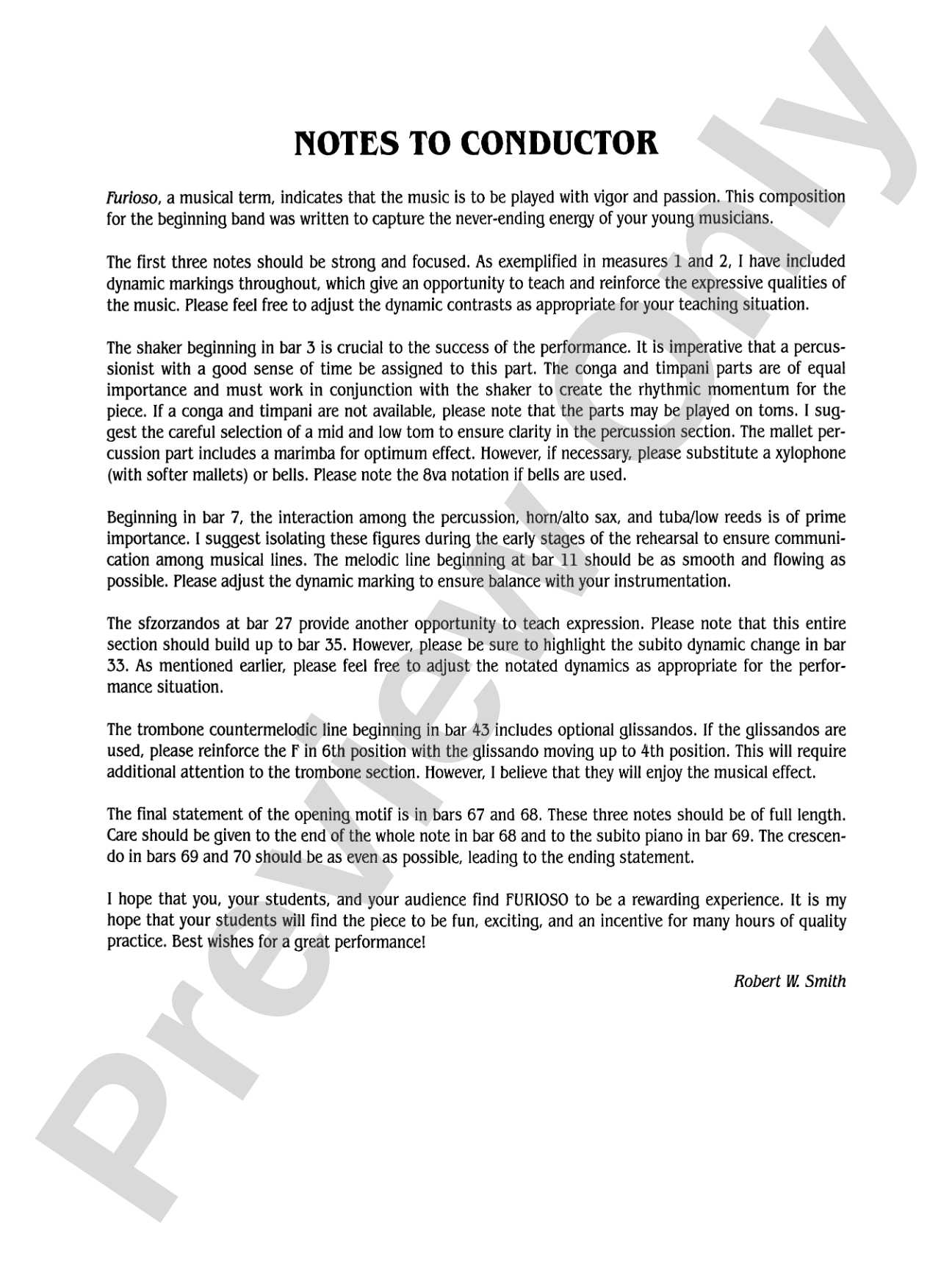 Furioso: Concert Band Conductor Score & Parts