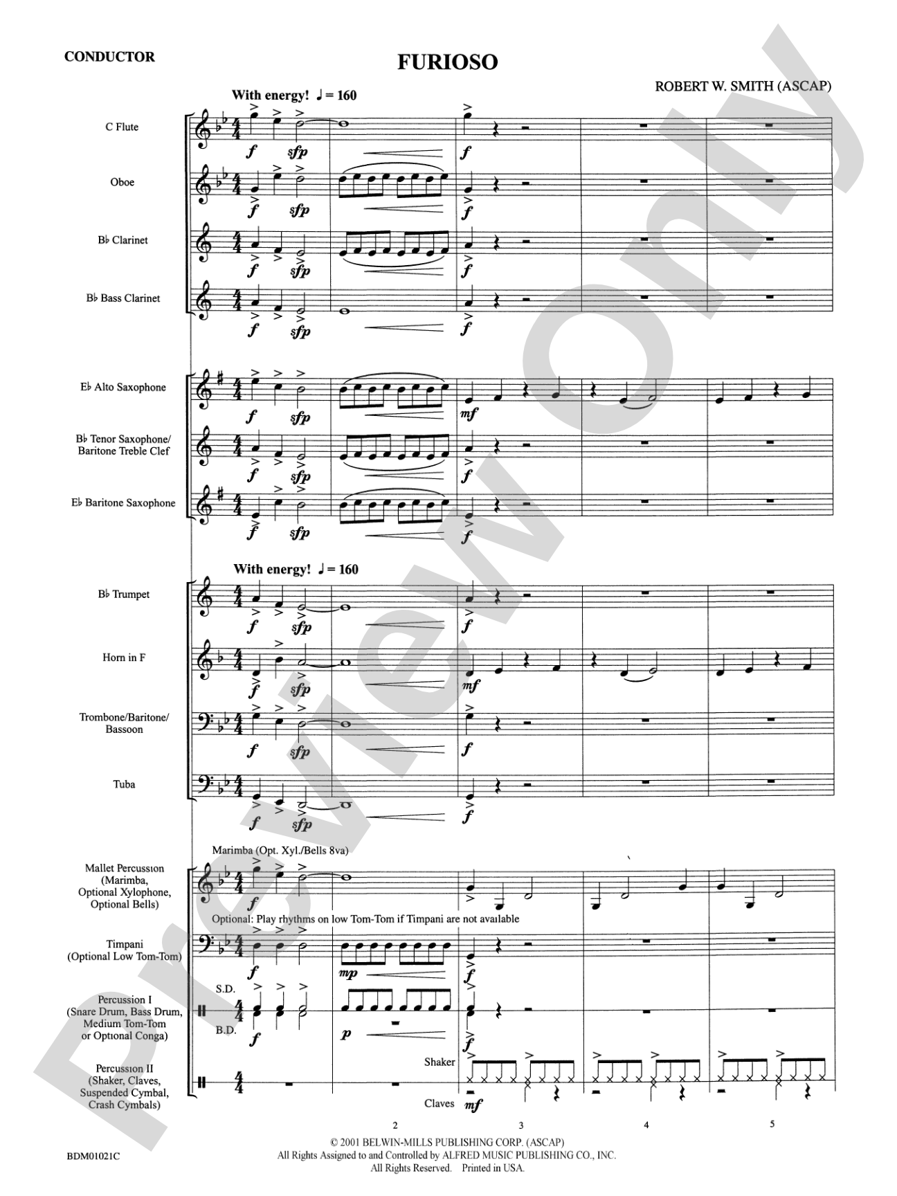 Furioso: Concert Band Conductor Score & Parts