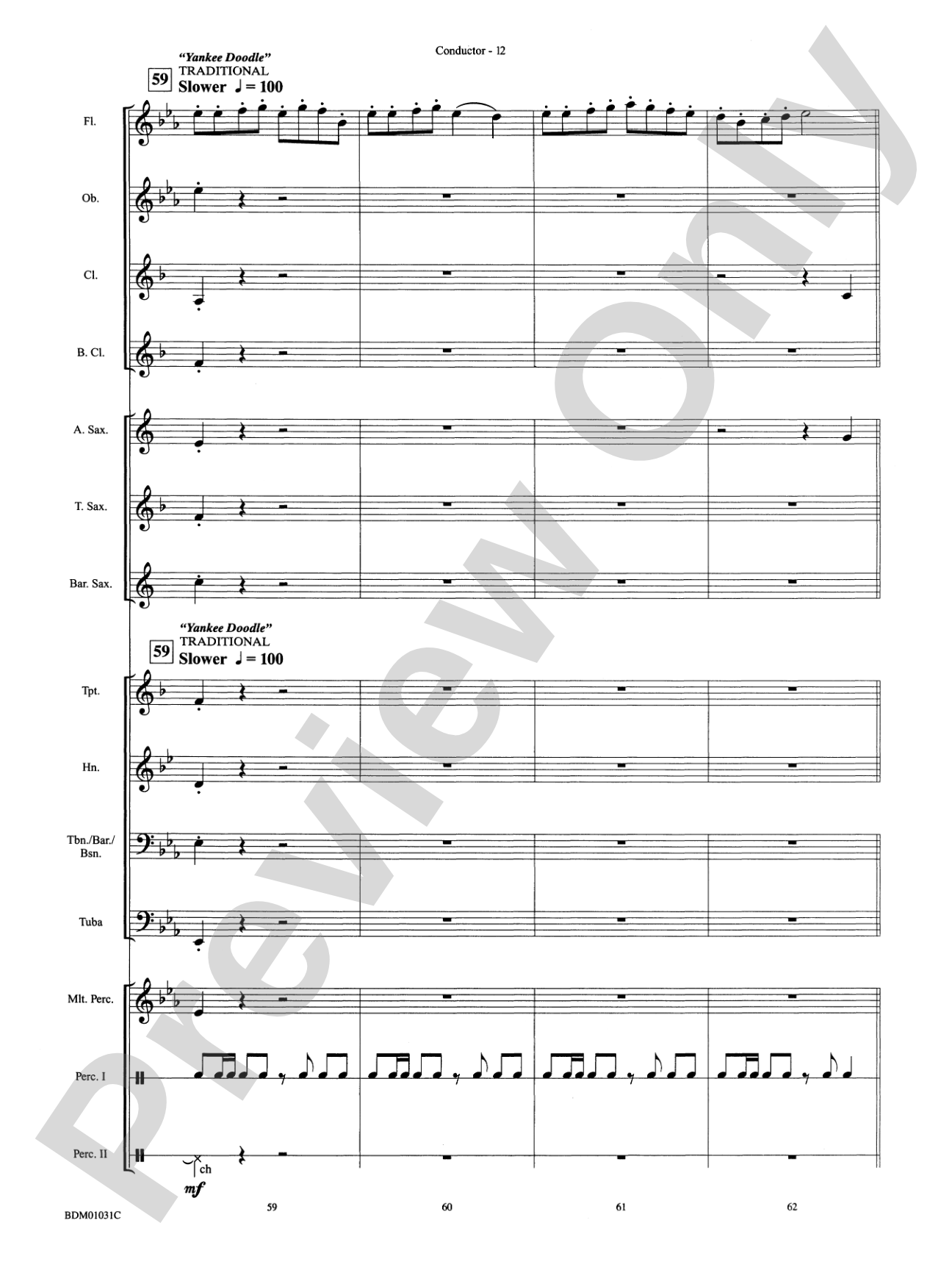 Patriotic Bits & Pieces (based on Favorite American Themes): Concert Band Conductor Score & Parts