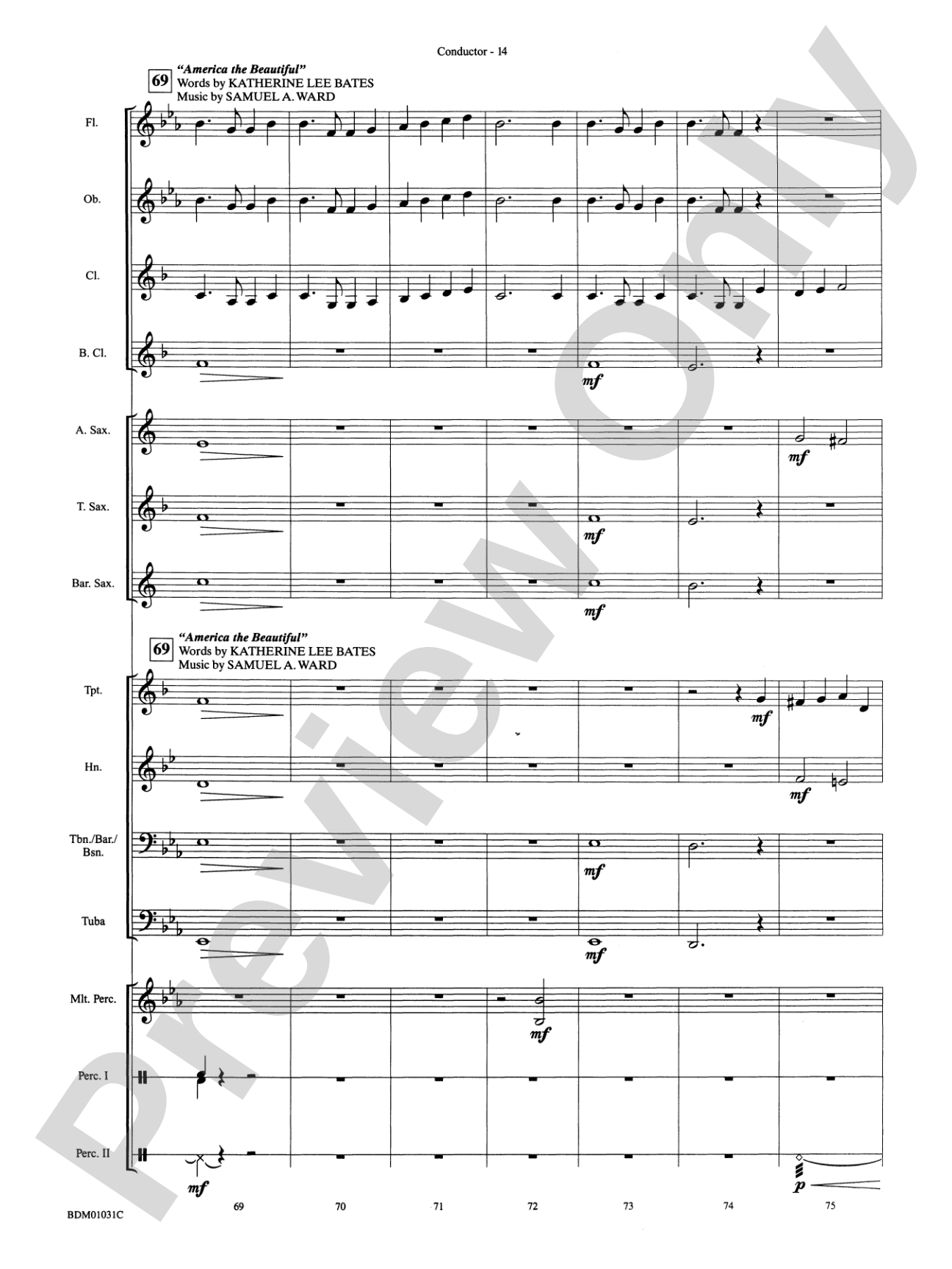 Patriotic Bits & Pieces (based on Favorite American Themes): Concert Band Conductor Score & Parts