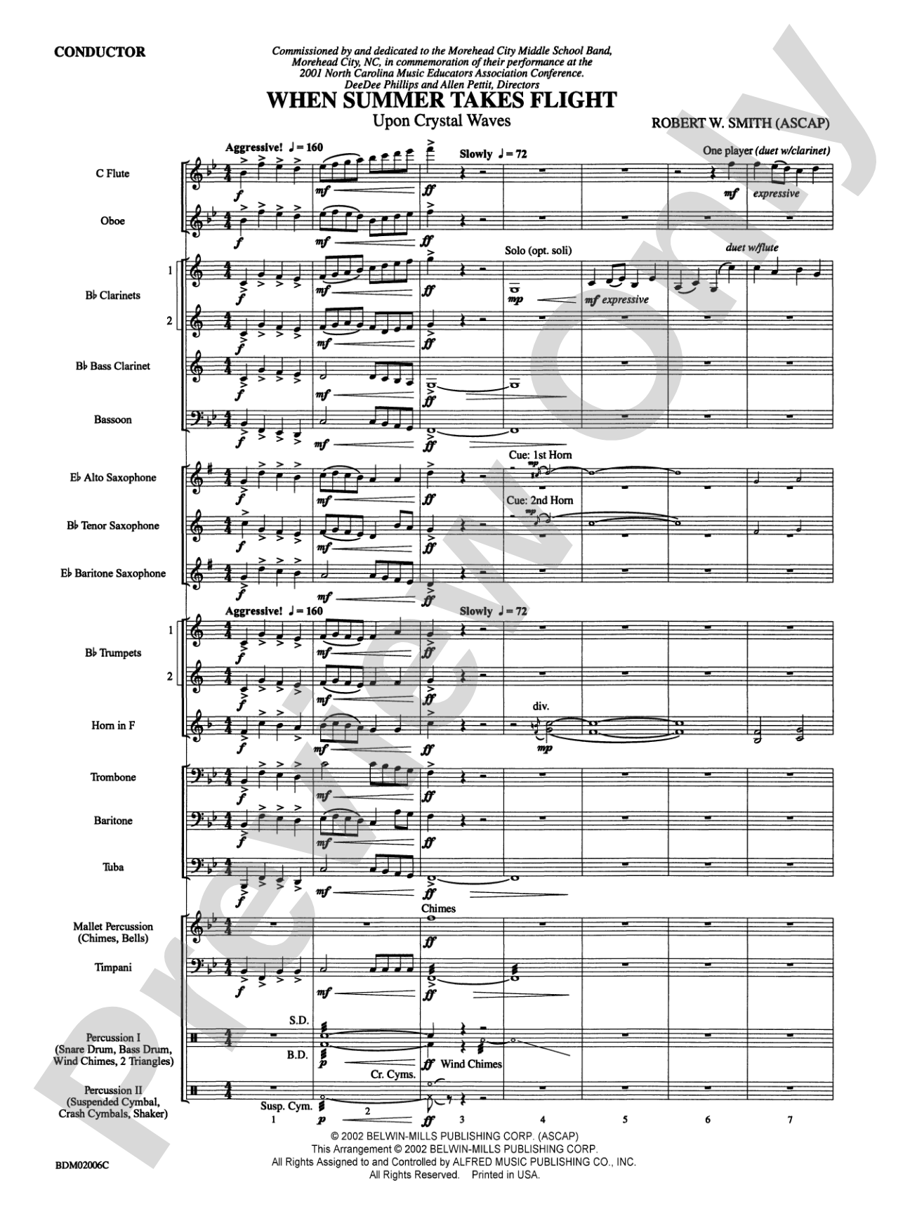 When Summer Takes Flight: Concert Band Conductor Score & Parts